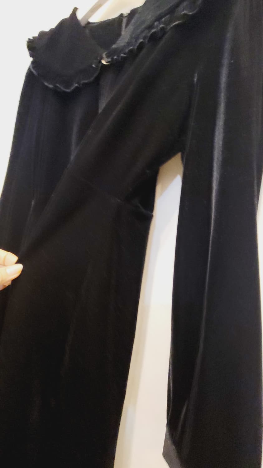 임블리 프릴 쎄일러카라  벨벳 원피스 상품이미지3