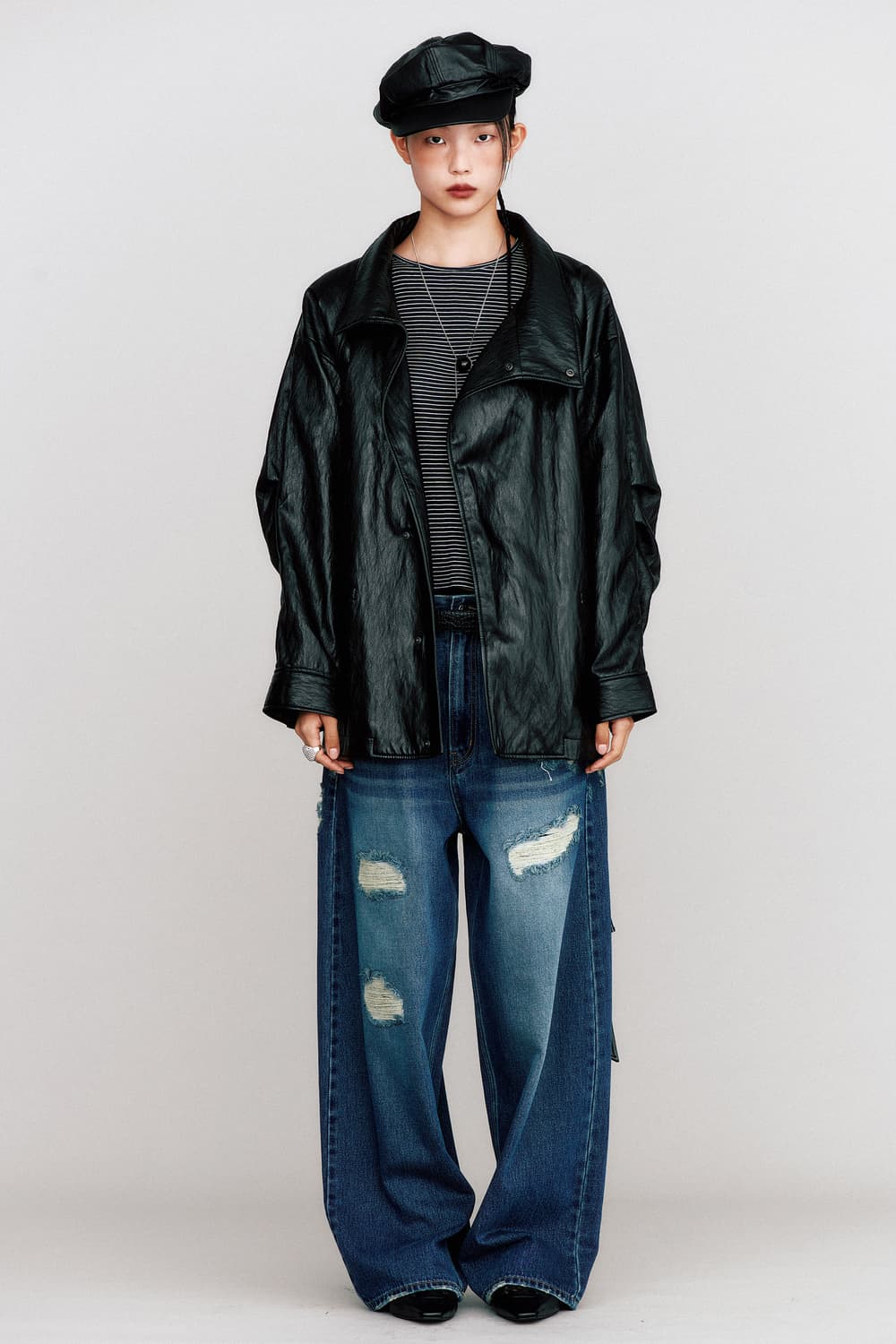 더일마 플루토 레더 자켓 팝니다 상품이미지5