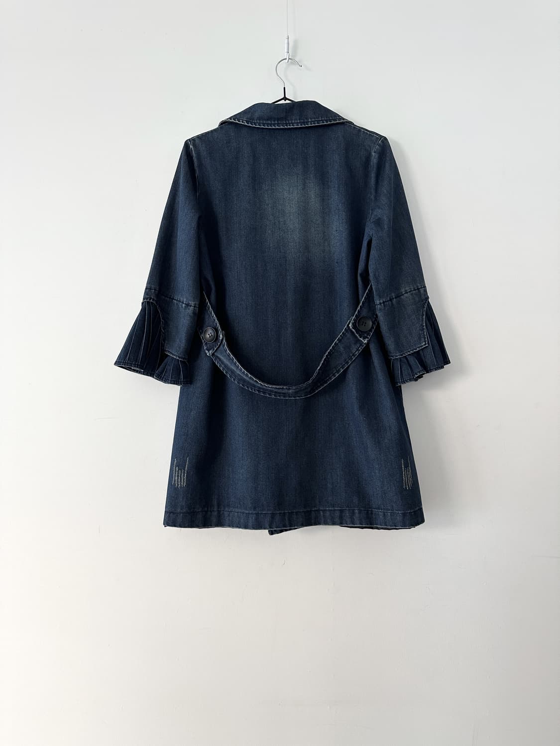 Sleeve pleats fly denim jacket 상품이미지4