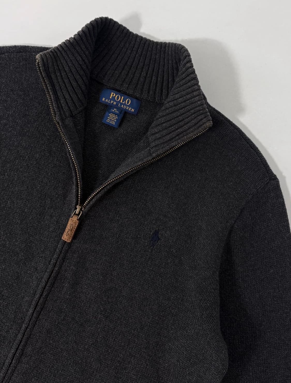 폴로 랄프로렌 신형 루즈핏 딥그레이 니트 집업 상품이미지3