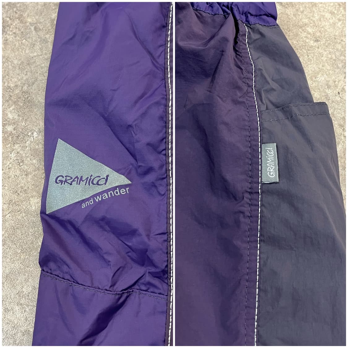 앤드원더X그라미치 패치워크 윈드 하프 팬츠 퍼플 XL #csz3275  상품이미지8