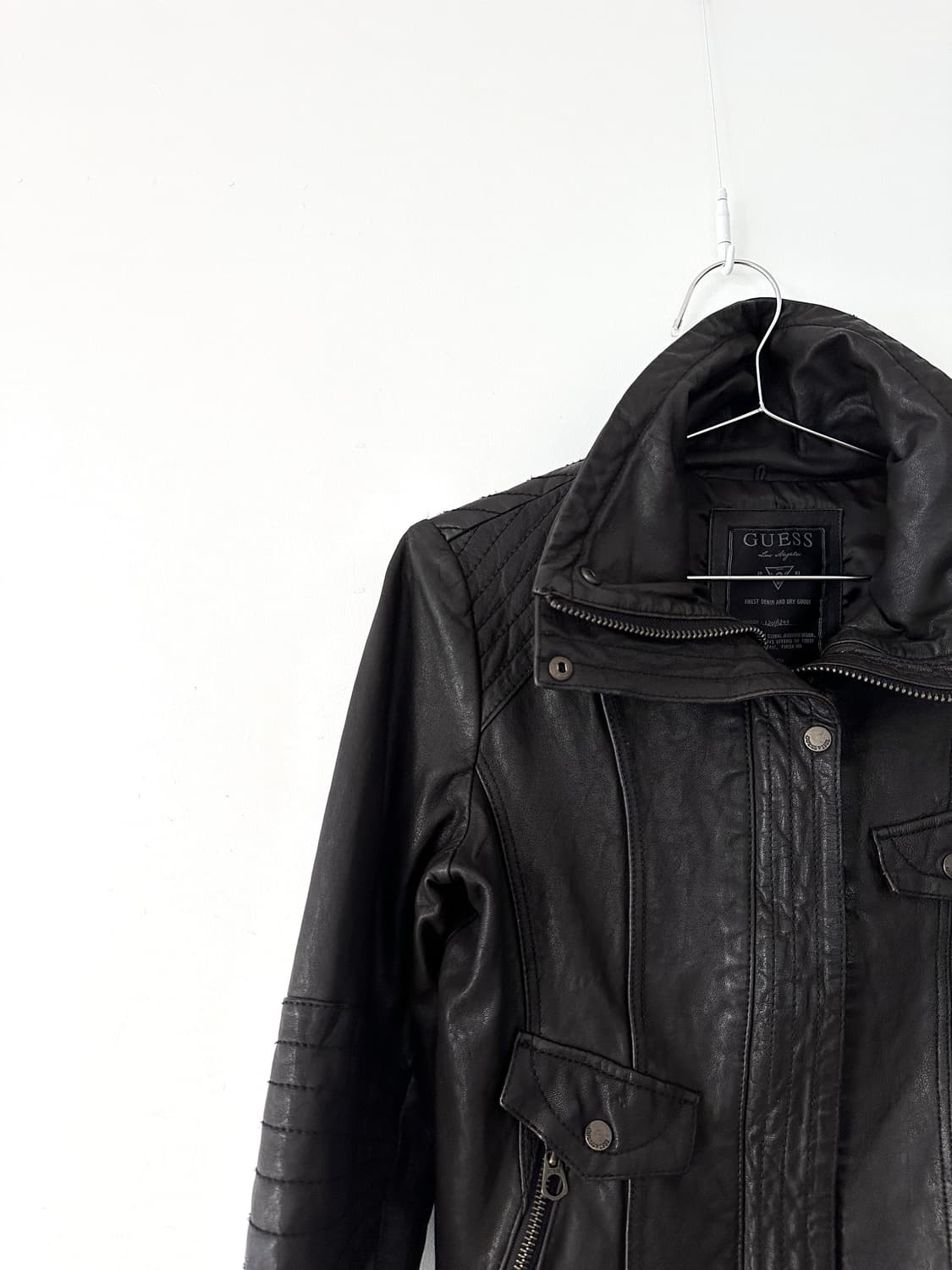 GUESS high neck short leather jacket 상품이미지3