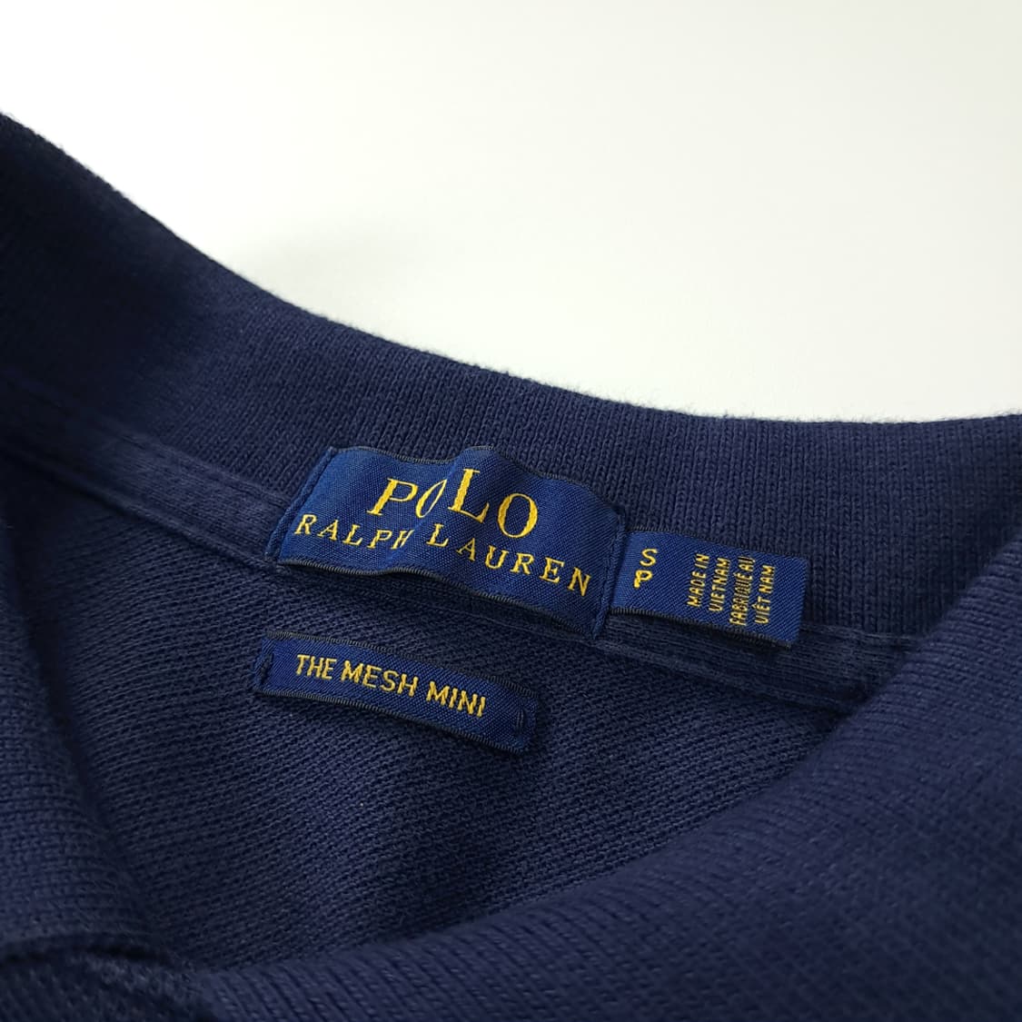 CK175 S 폴로 화이트포니 다크네이비 메쉬 미니 원피스 상품이미지3