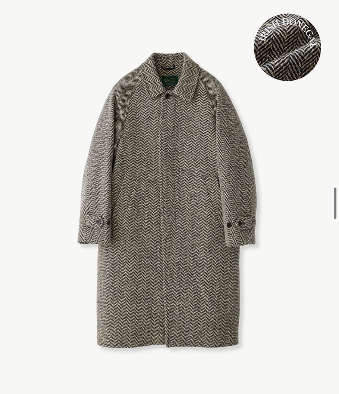 제로라운지 25FW Magee 마지 원단 도네갈 헤링본 발마칸 코트 L 상품이미지9