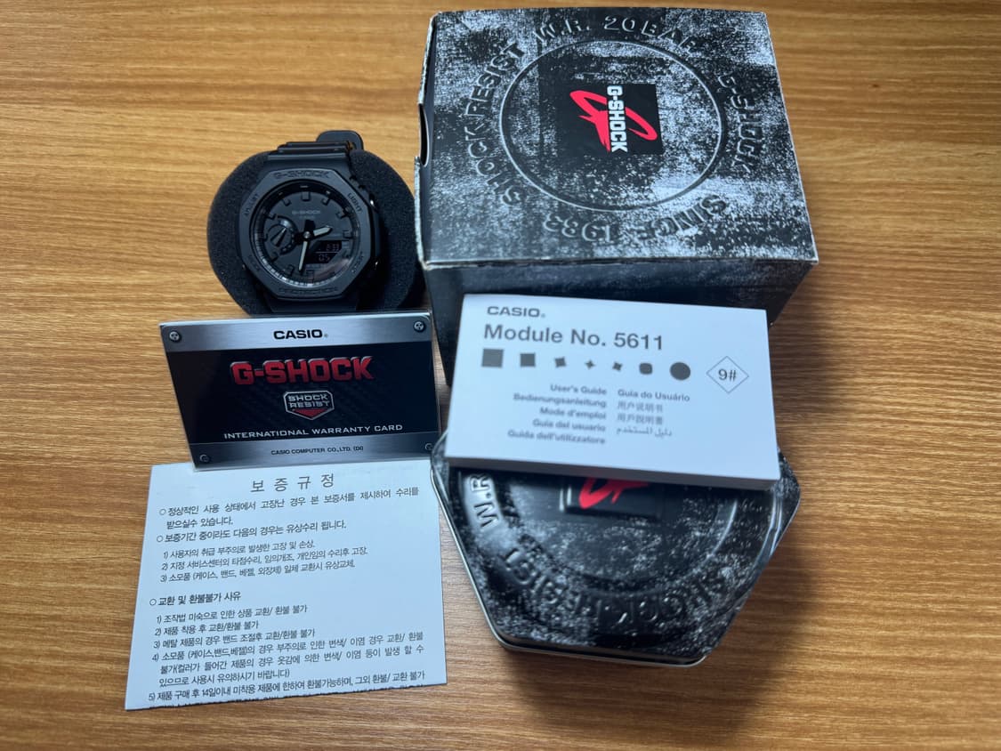 지샥 지얄오크 GA-2100 풀박스 / 정품보증서 O / 올블랙 색상 상품이미지1