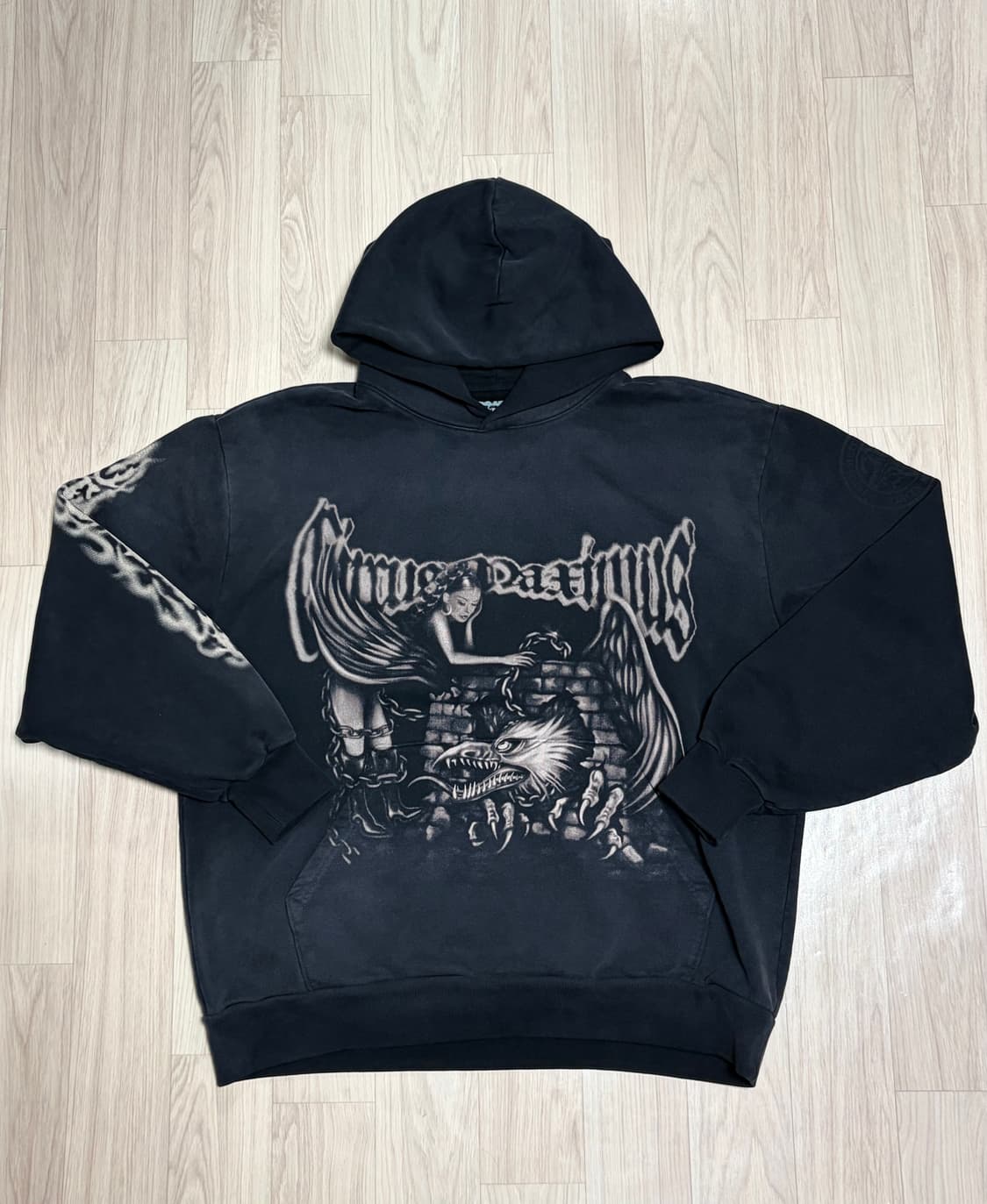 [XL] 트래비스 스캇 머천 블랙 스프레이 후디 후드 머천다이즈 MD 상품이미지4