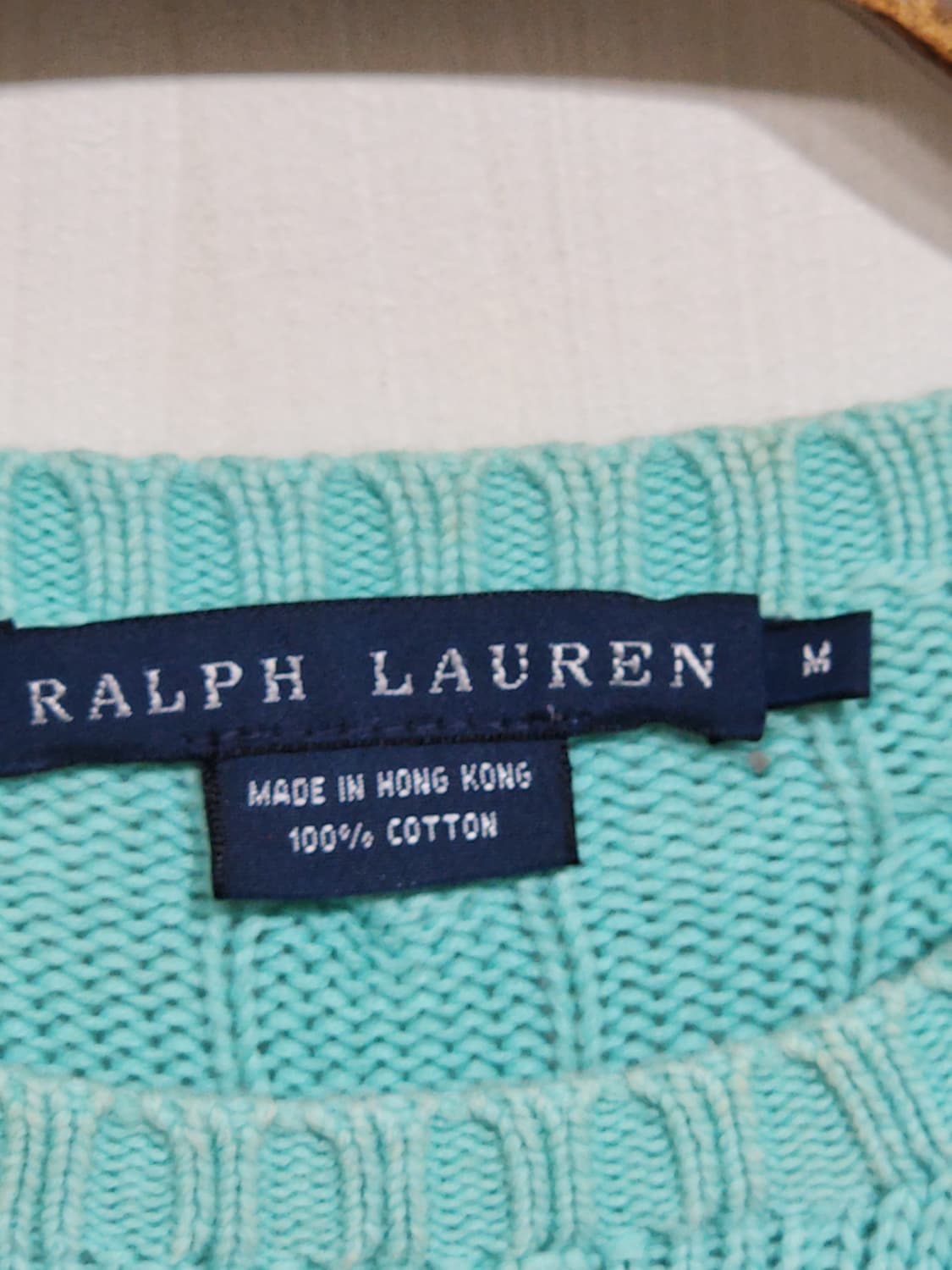 (M) 랄프로렌 폴로 꽈배기 니트 파스텔 케이블 스웨터  상품이미지3