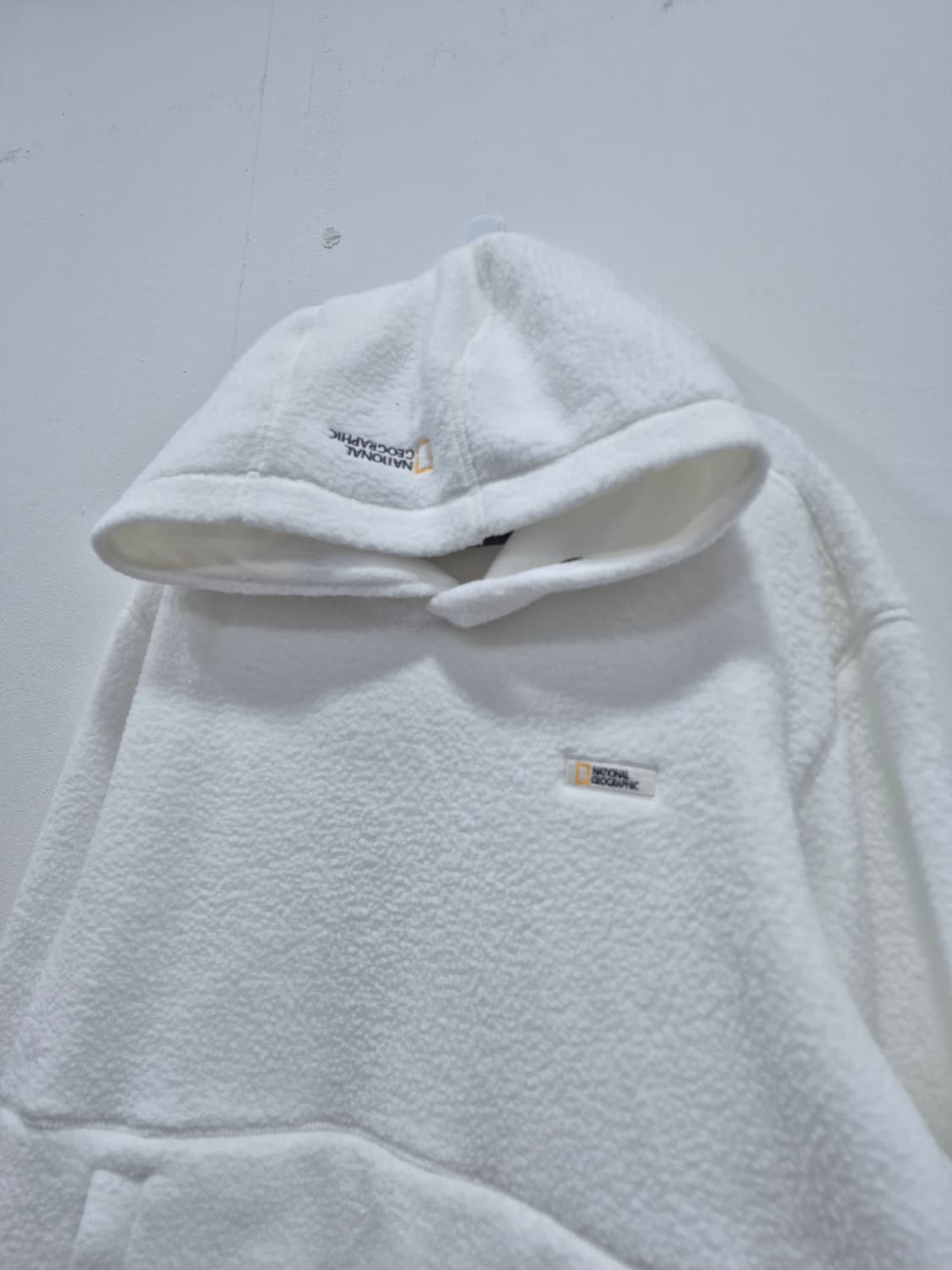 내셔널지오 그래픽 플리스 뽀글이 후드티 남성 100사이즈 화이트 상품이미지2