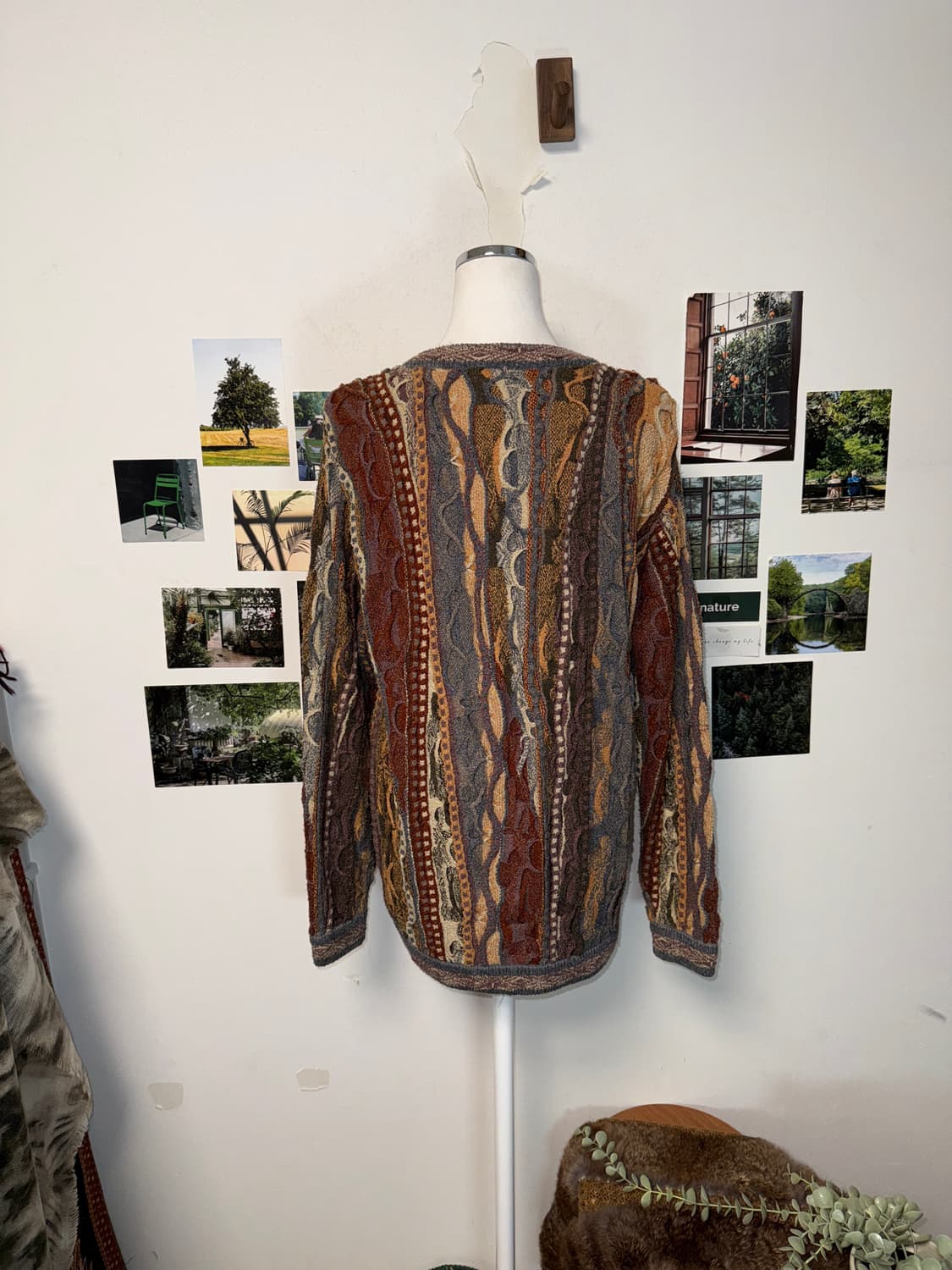 Brown bohemian hippie cable knit 가디건 상품이미지6