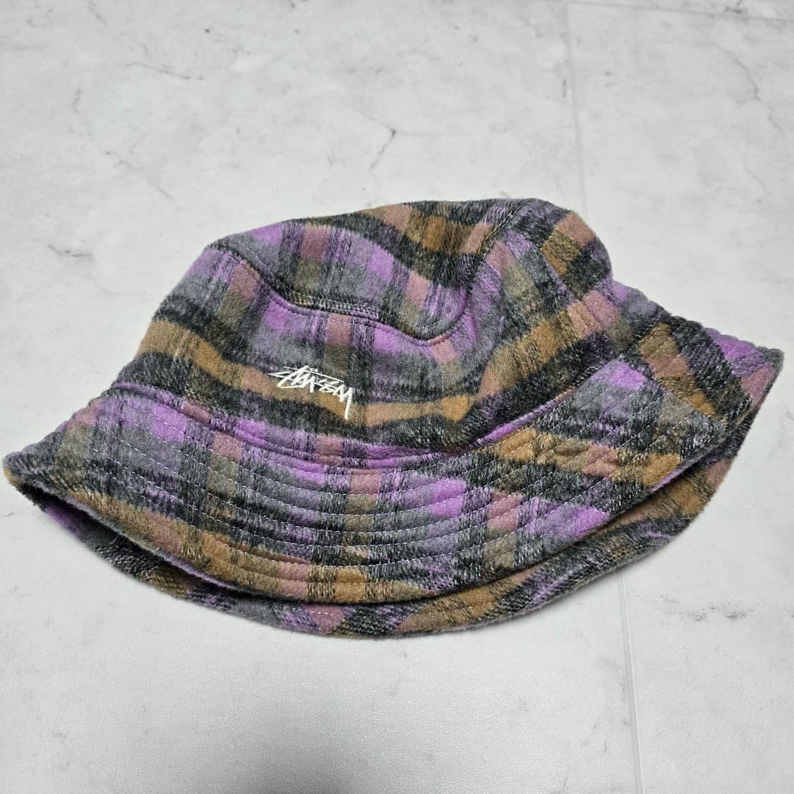 스투시 브러쉬드 플레이드 울 버킷햇 S/M 상품이미지1