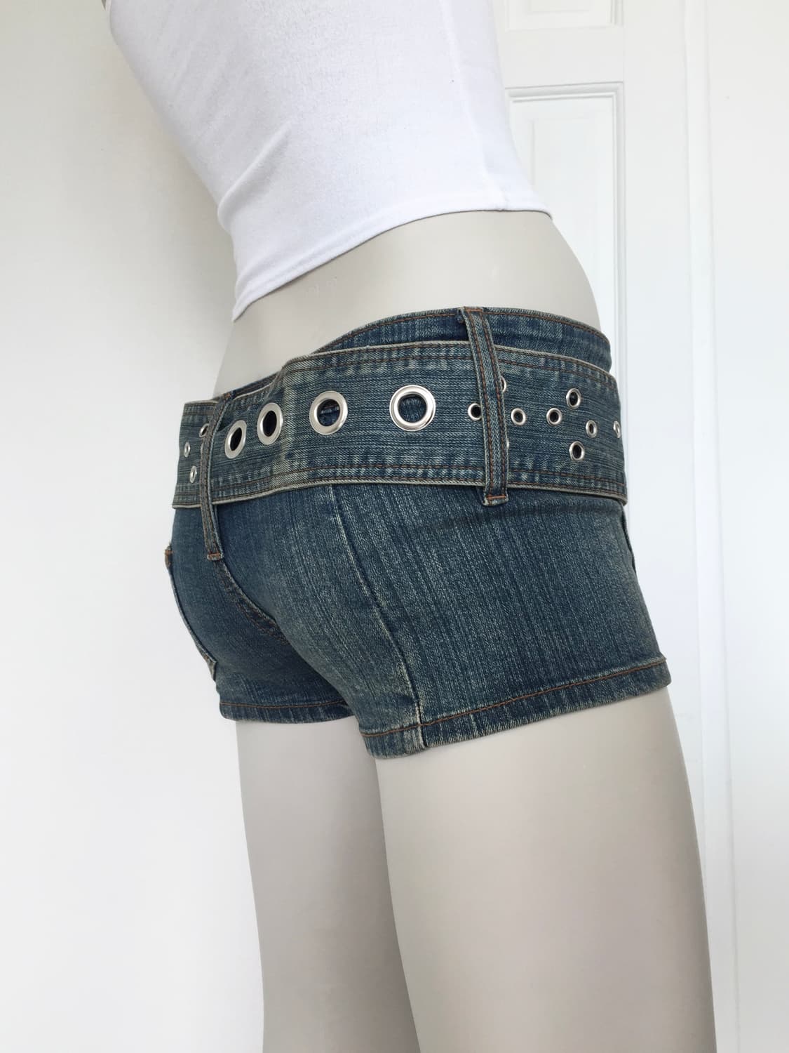 Diva Salon Chunky Belt Denim Shorts 상품이미지5