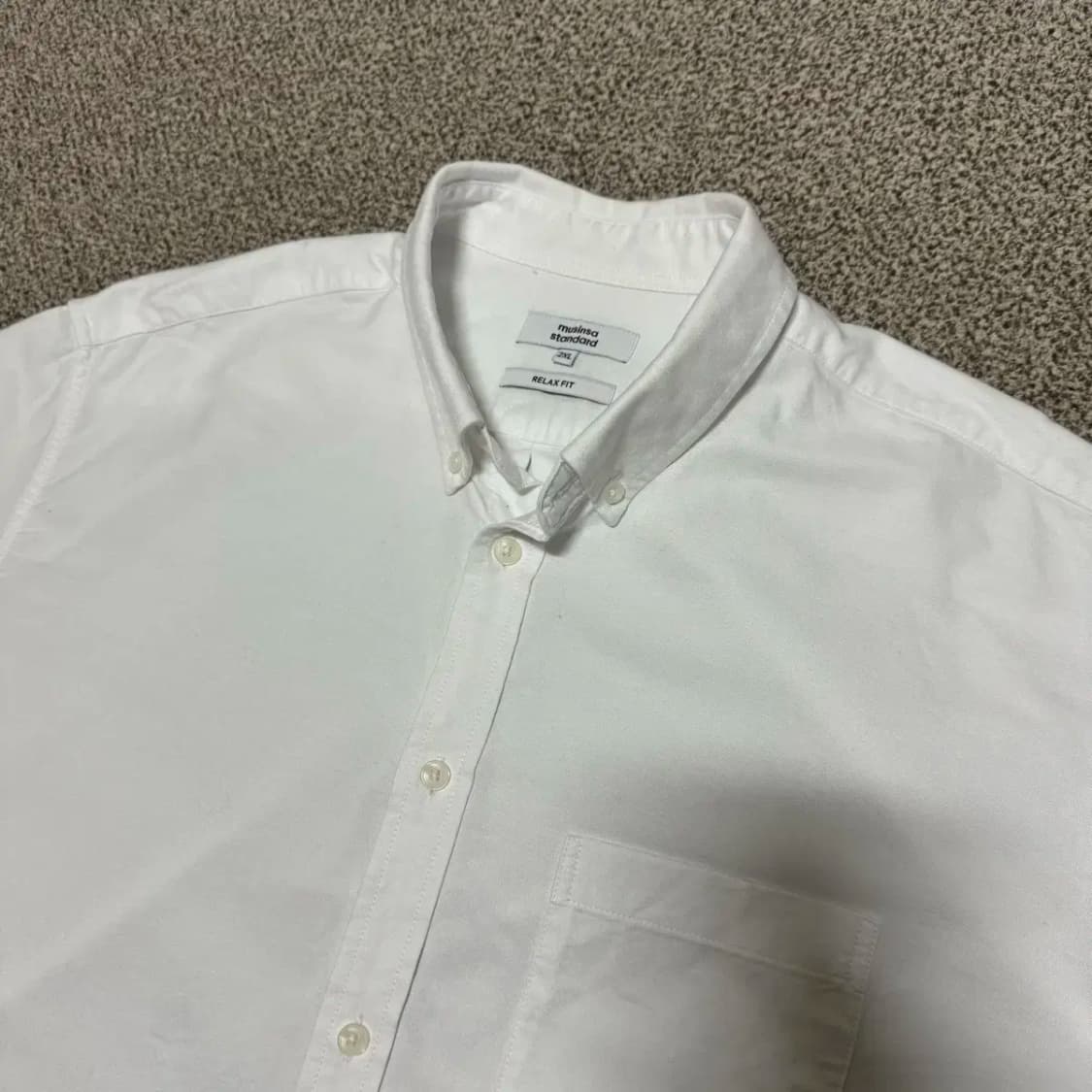 2xl 무신사스탠다드 화이트 셔츠 릴렉스핏 상품이미지2