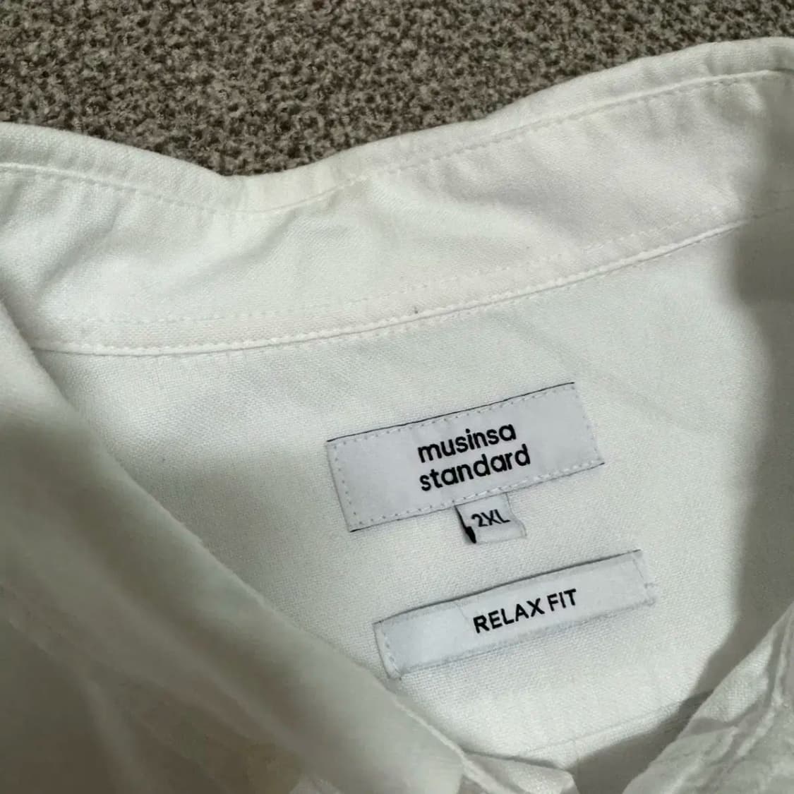 2xl 무신사스탠다드 화이트 셔츠 릴렉스핏 상품이미지4