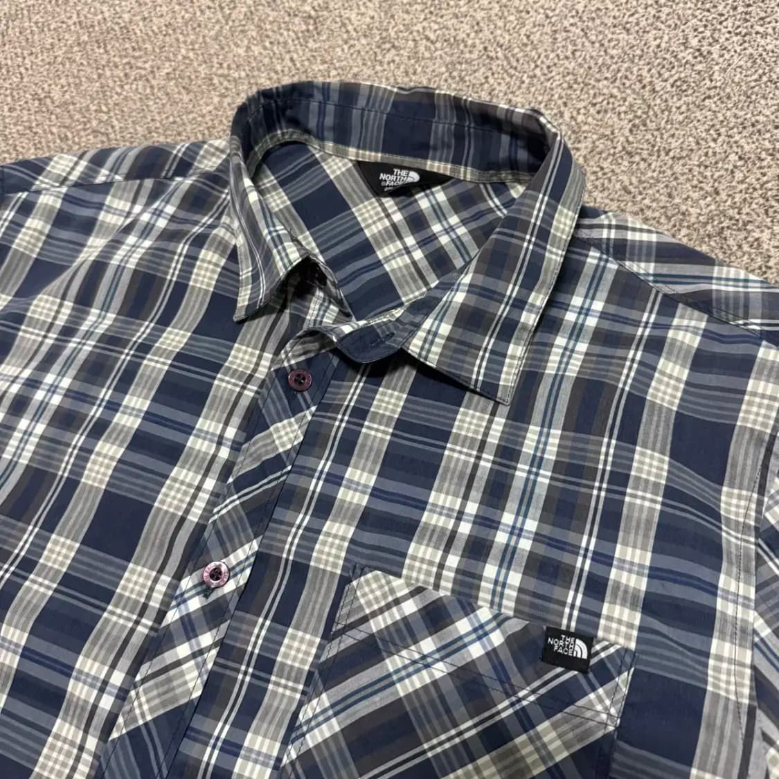 2xl 노스페이스 체크 반팔 셔츠 상품이미지2