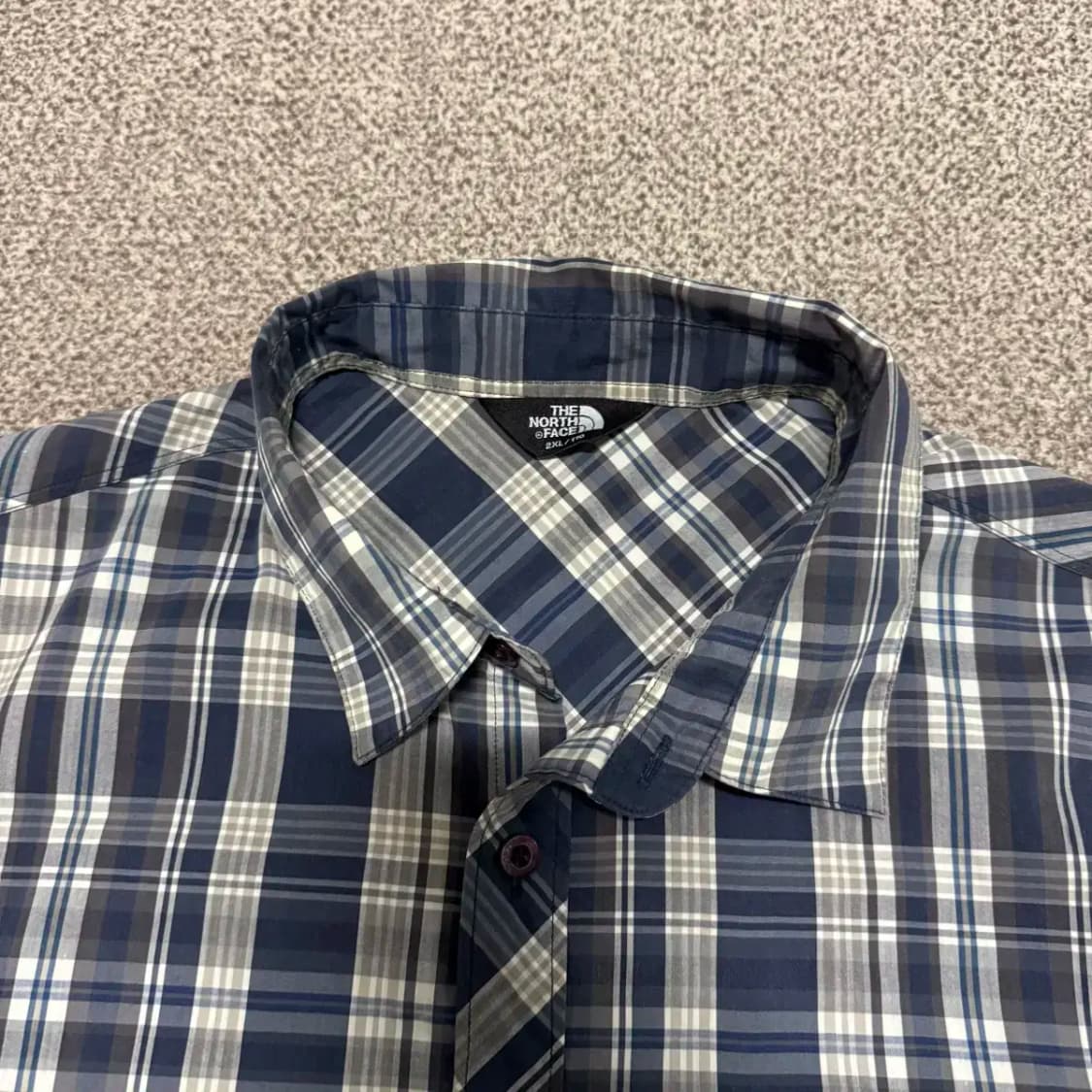 2xl 노스페이스 체크 반팔 셔츠 상품이미지3