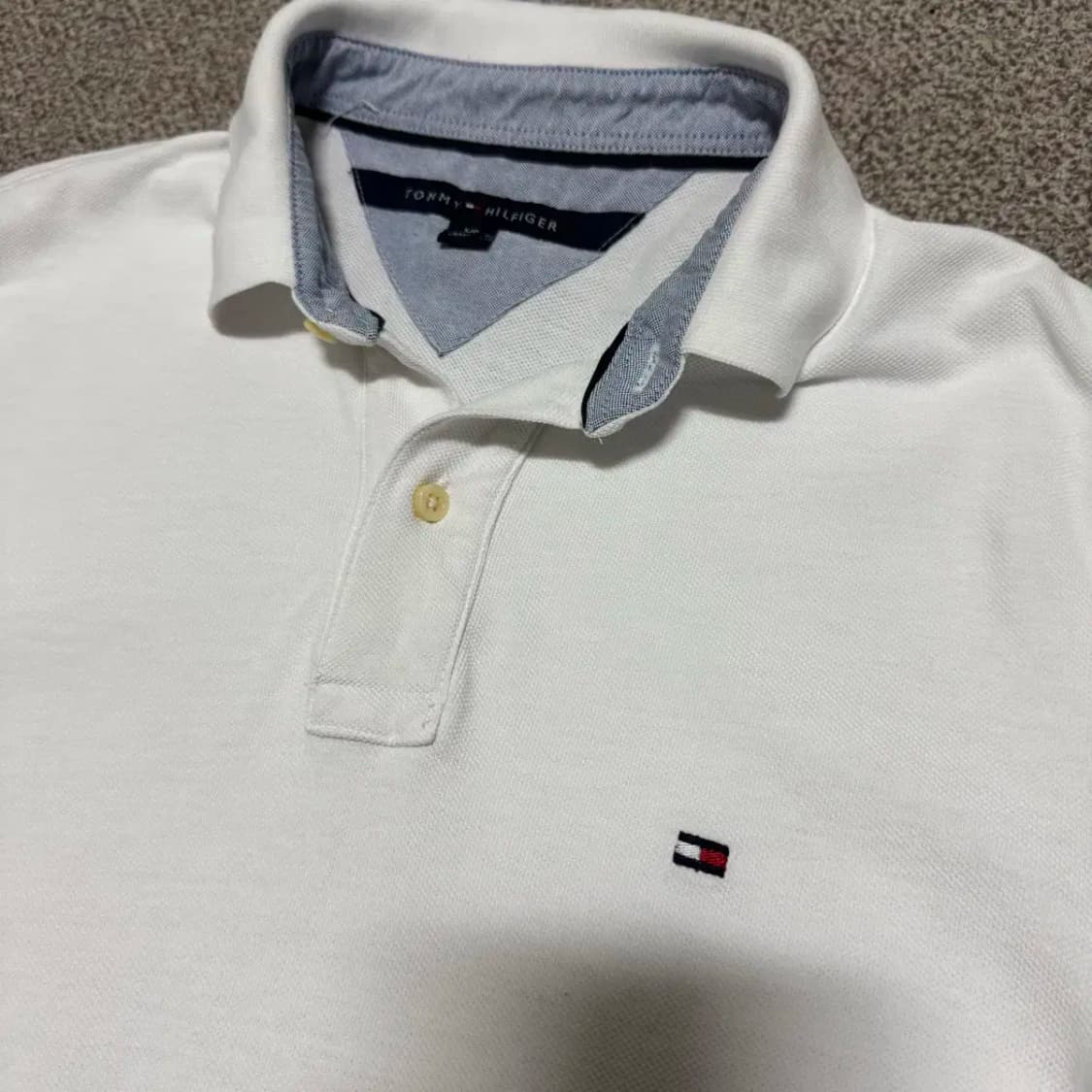 S 타미힐피거 화이트 반팔 카라티 상품이미지2