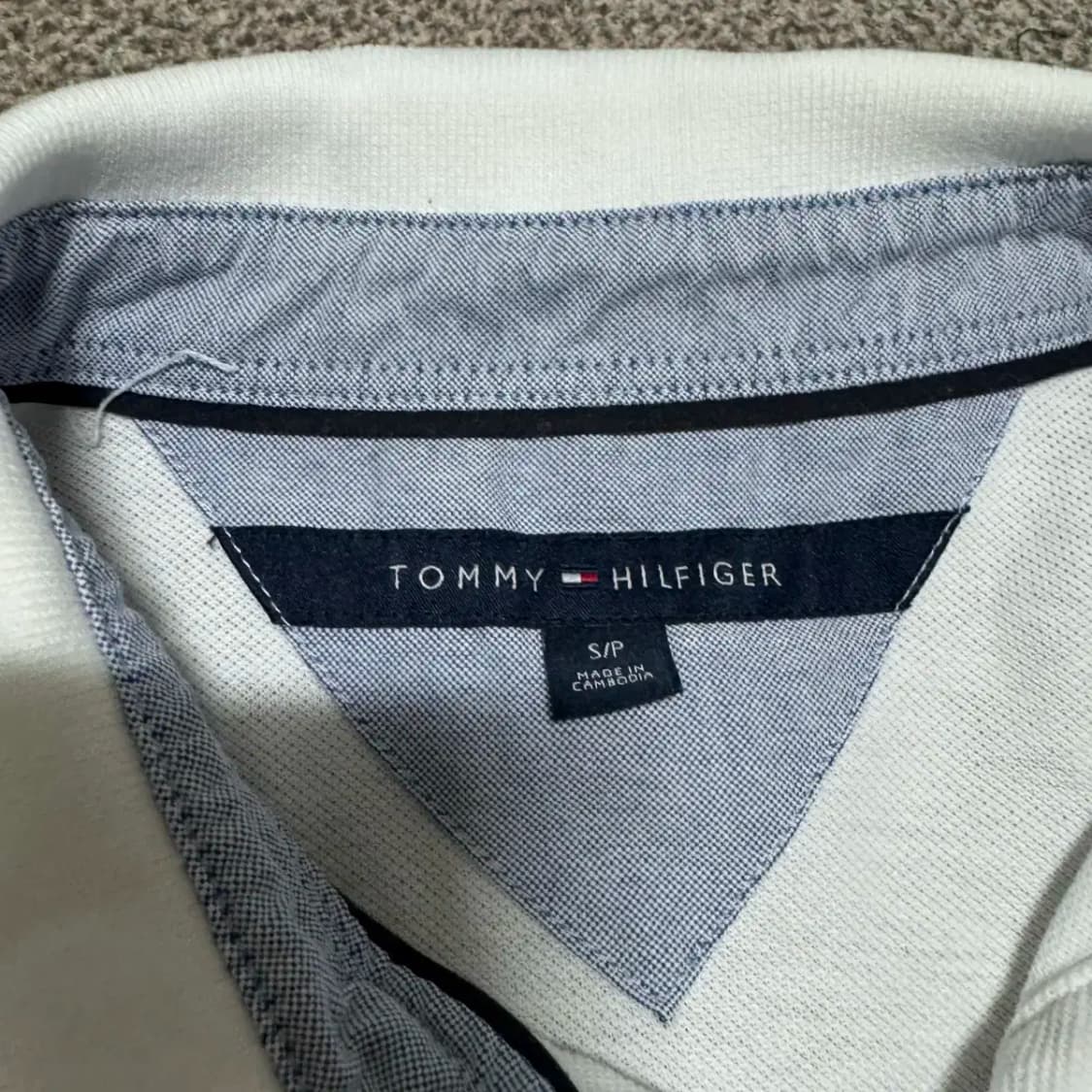 S 타미힐피거 화이트 반팔 카라티 상품이미지4