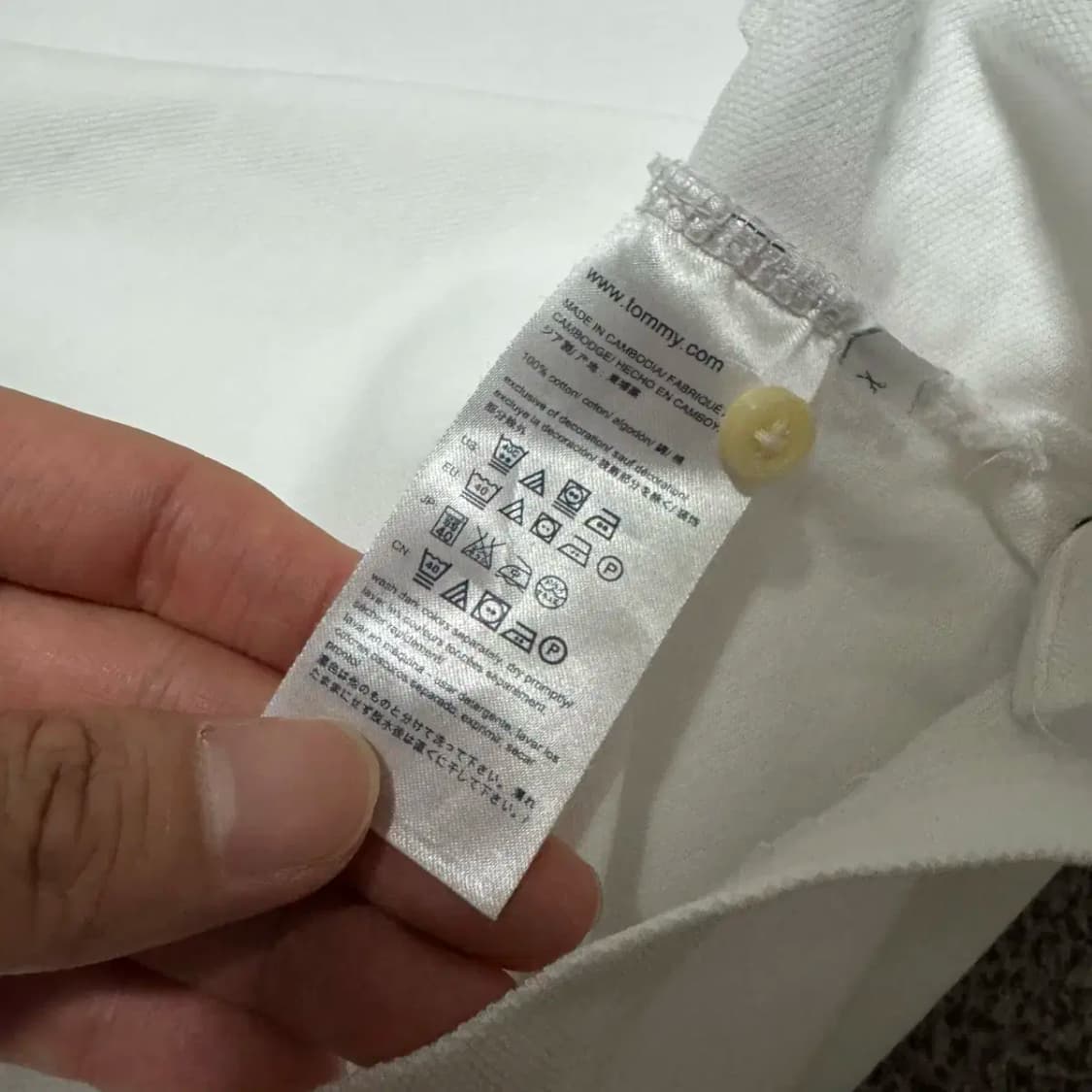 S 타미힐피거 화이트 반팔 카라티 상품이미지5