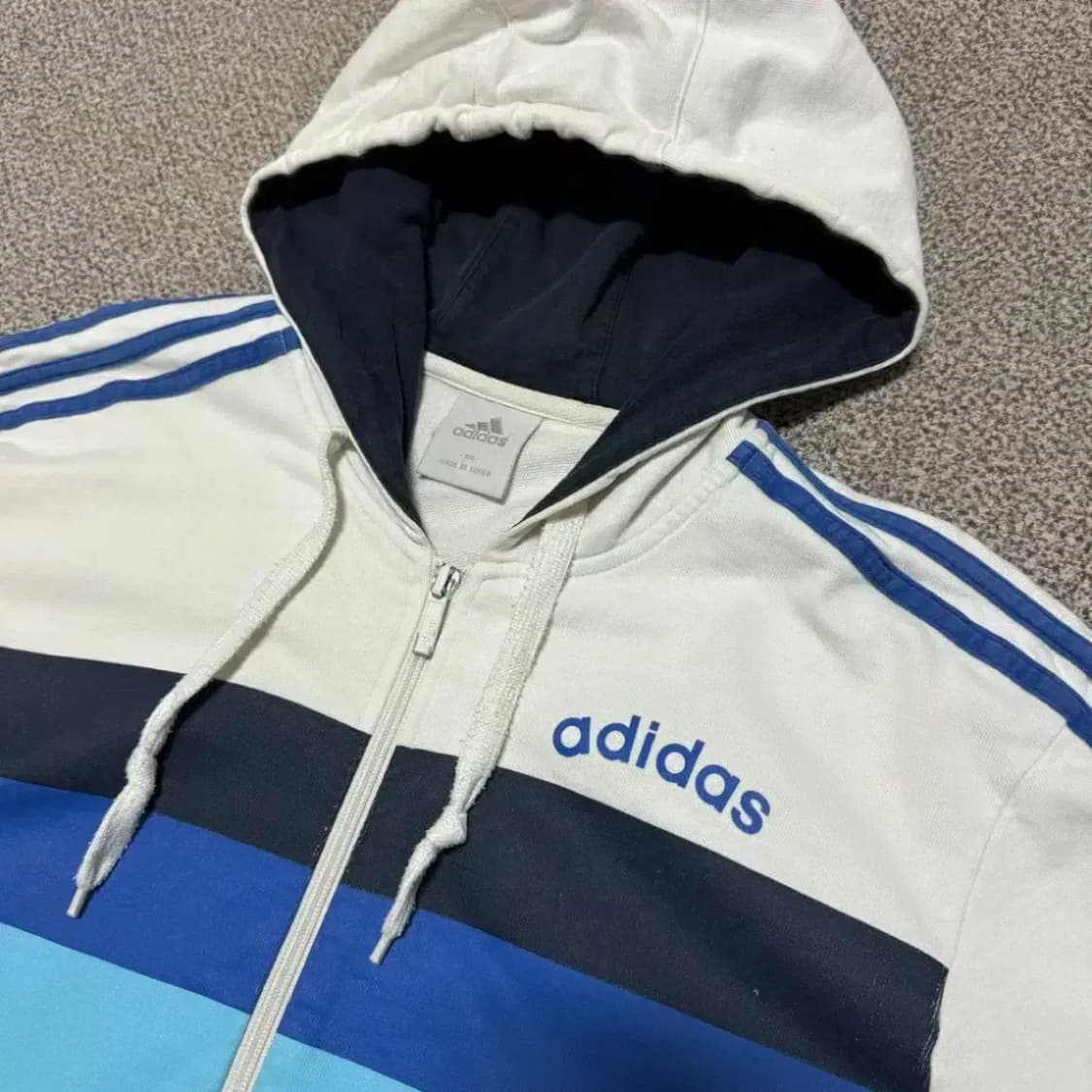 95 아디다스 삼선 흰색 후드집업 상품이미지2