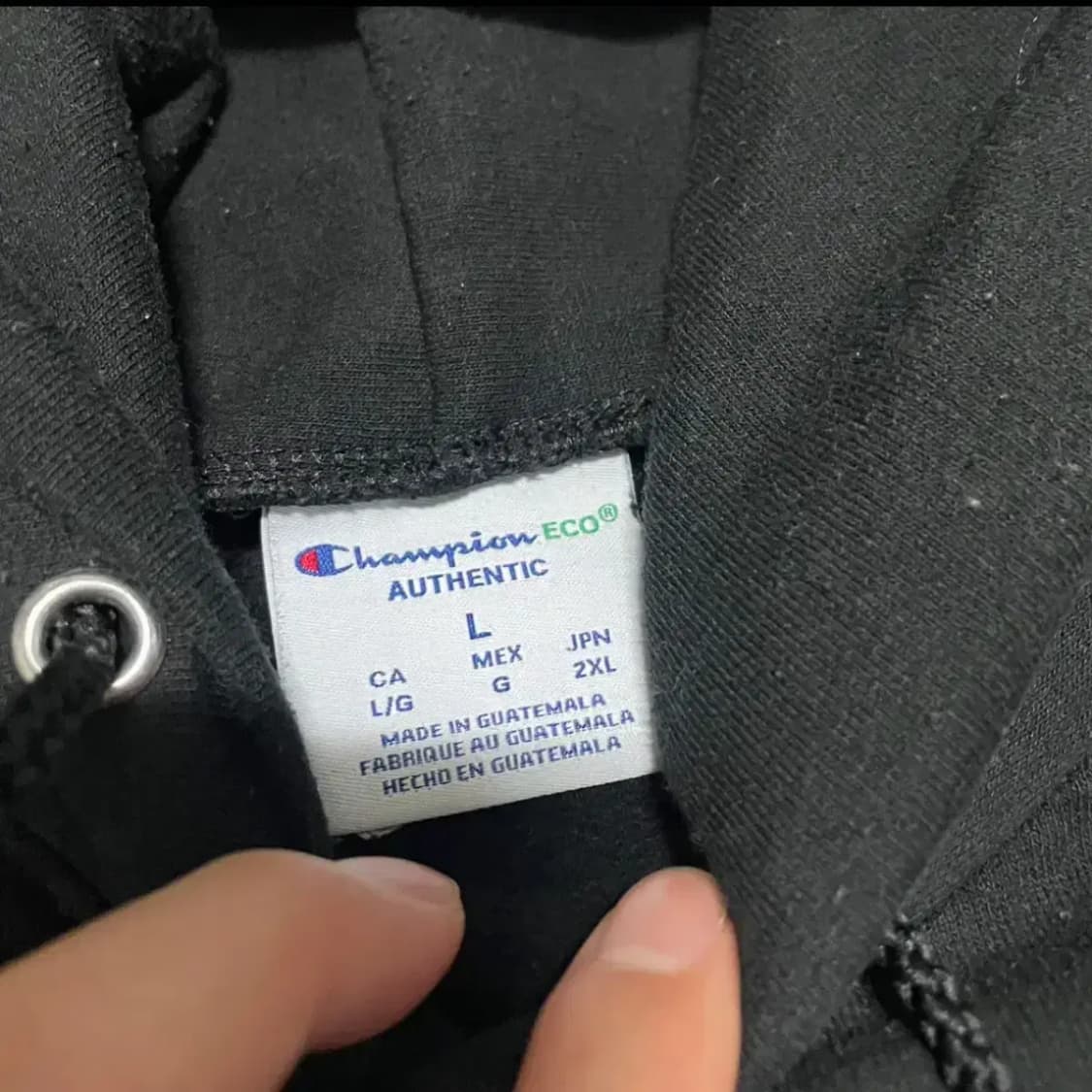 L 챔피온 블랙 후드티 상품이미지3