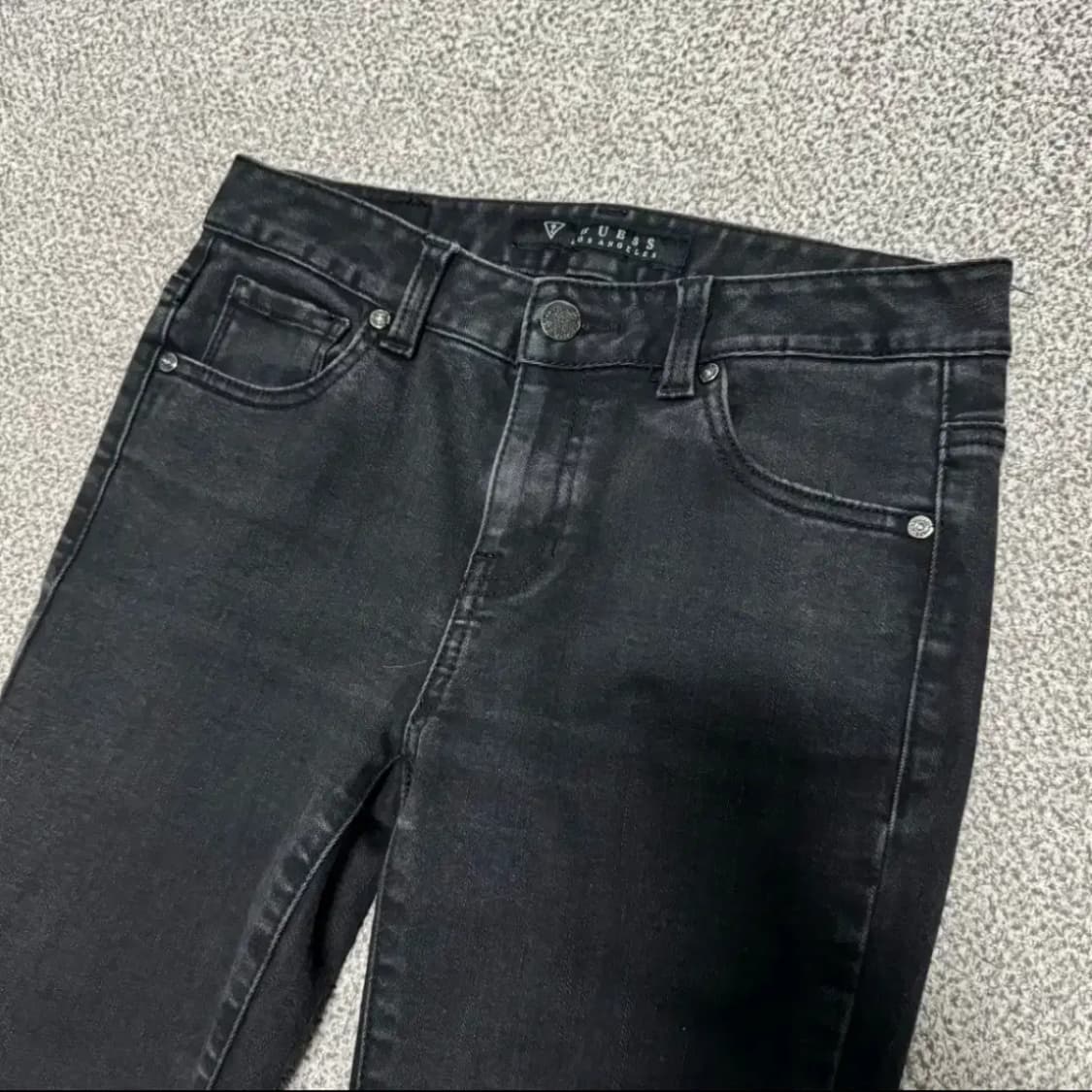 25 게스 블랙 데님 팬츠 여성 상품이미지5