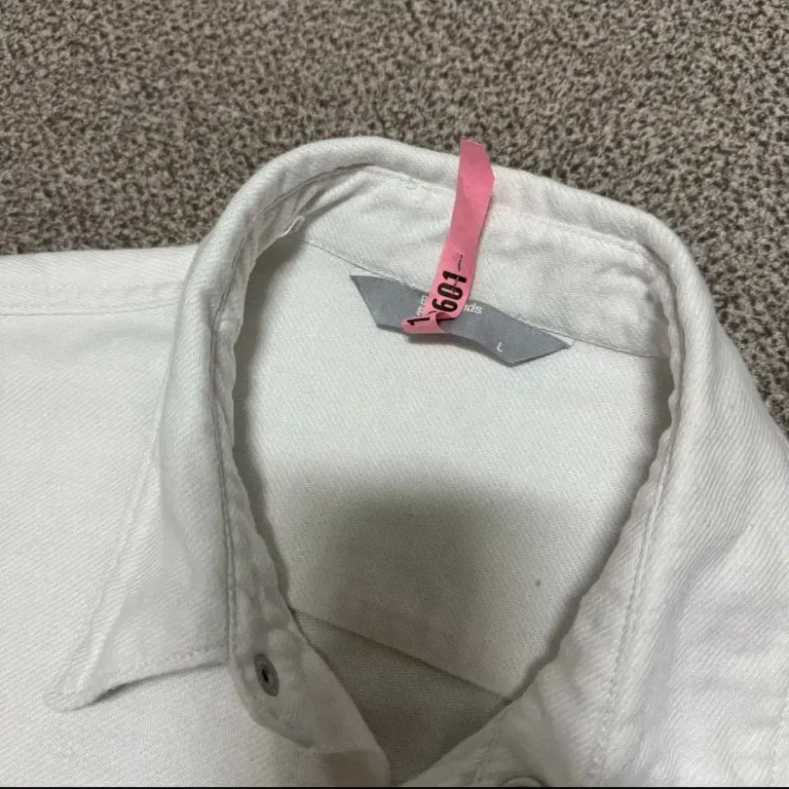 L 에잇세컨즈 데님 셔츠 자켓 화이트 상품이미지3