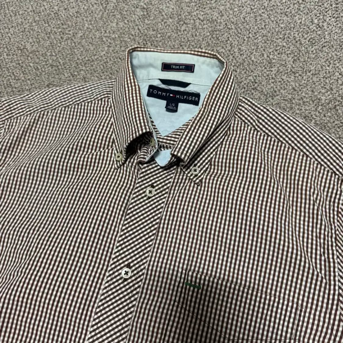 L 타미힐피거 체크 반팔 셔츠 상품이미지3