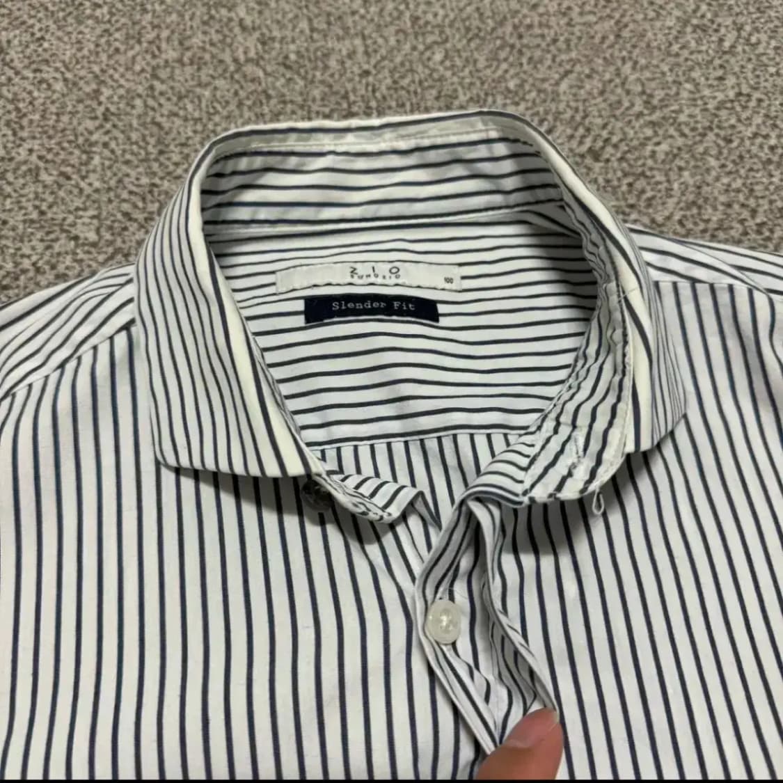 100 지오송지오 스트라이프 셔츠 슬렌더핏 상품이미지3