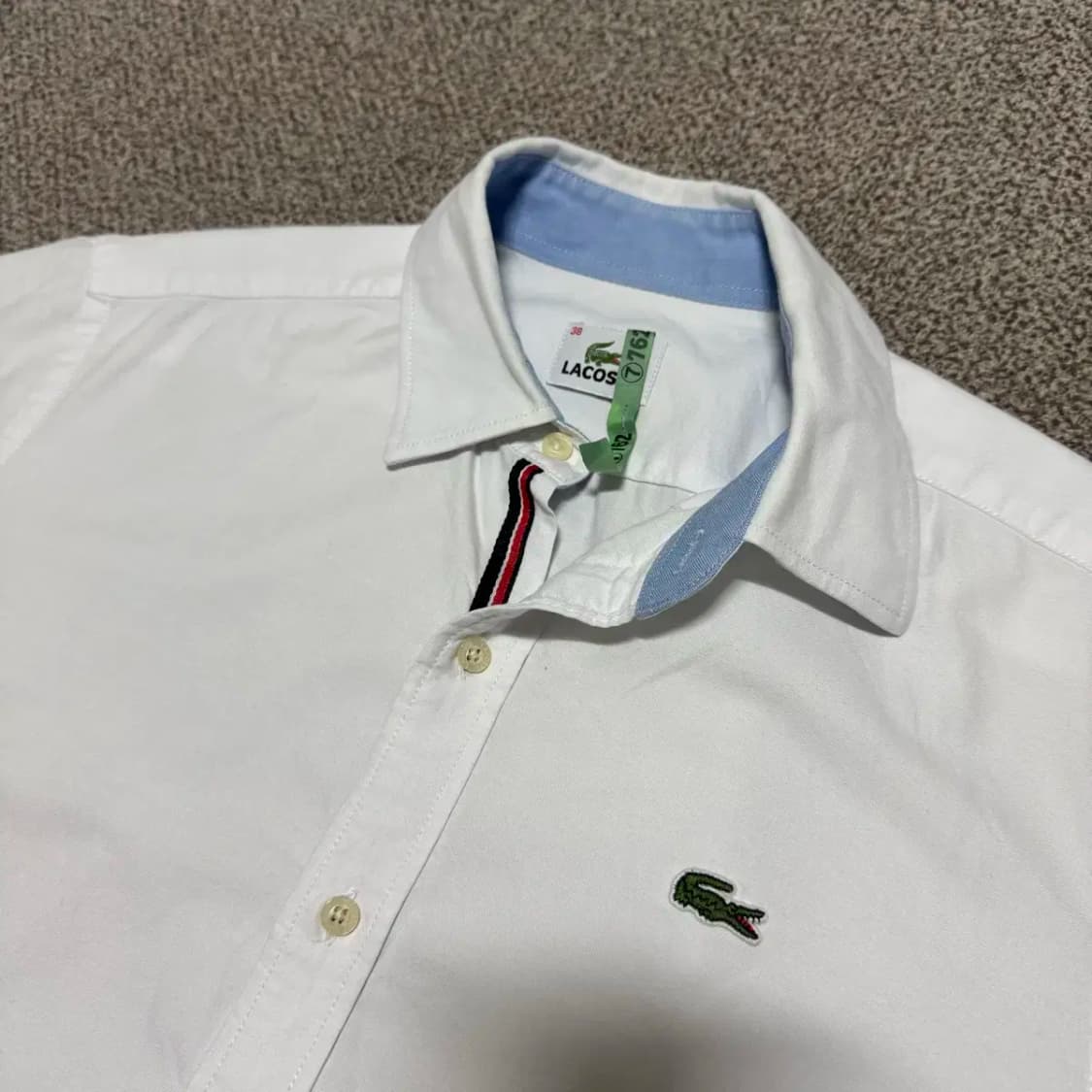 38 라코스테 화이트 반팔 셔츠 상품이미지2