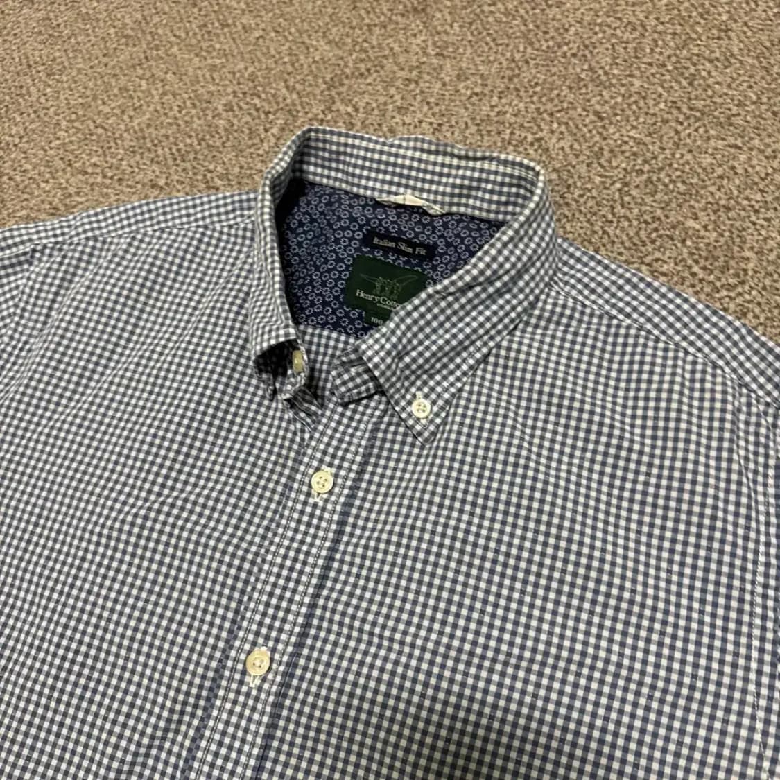 100 헨리코튼 체크 셔츠 슬림핏 상품이미지2