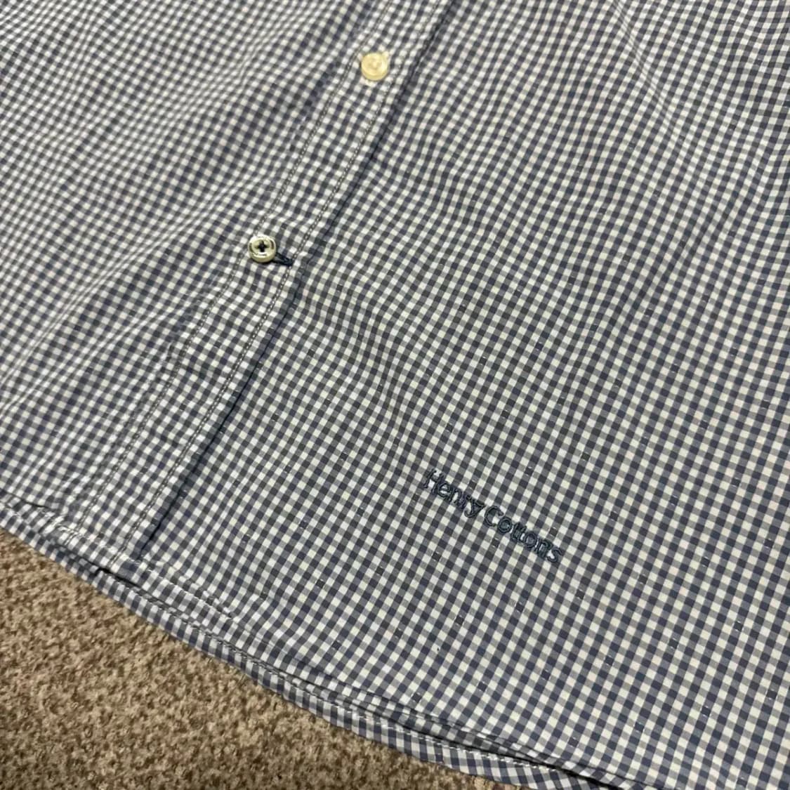 100 헨리코튼 체크 셔츠 슬림핏 상품이미지3