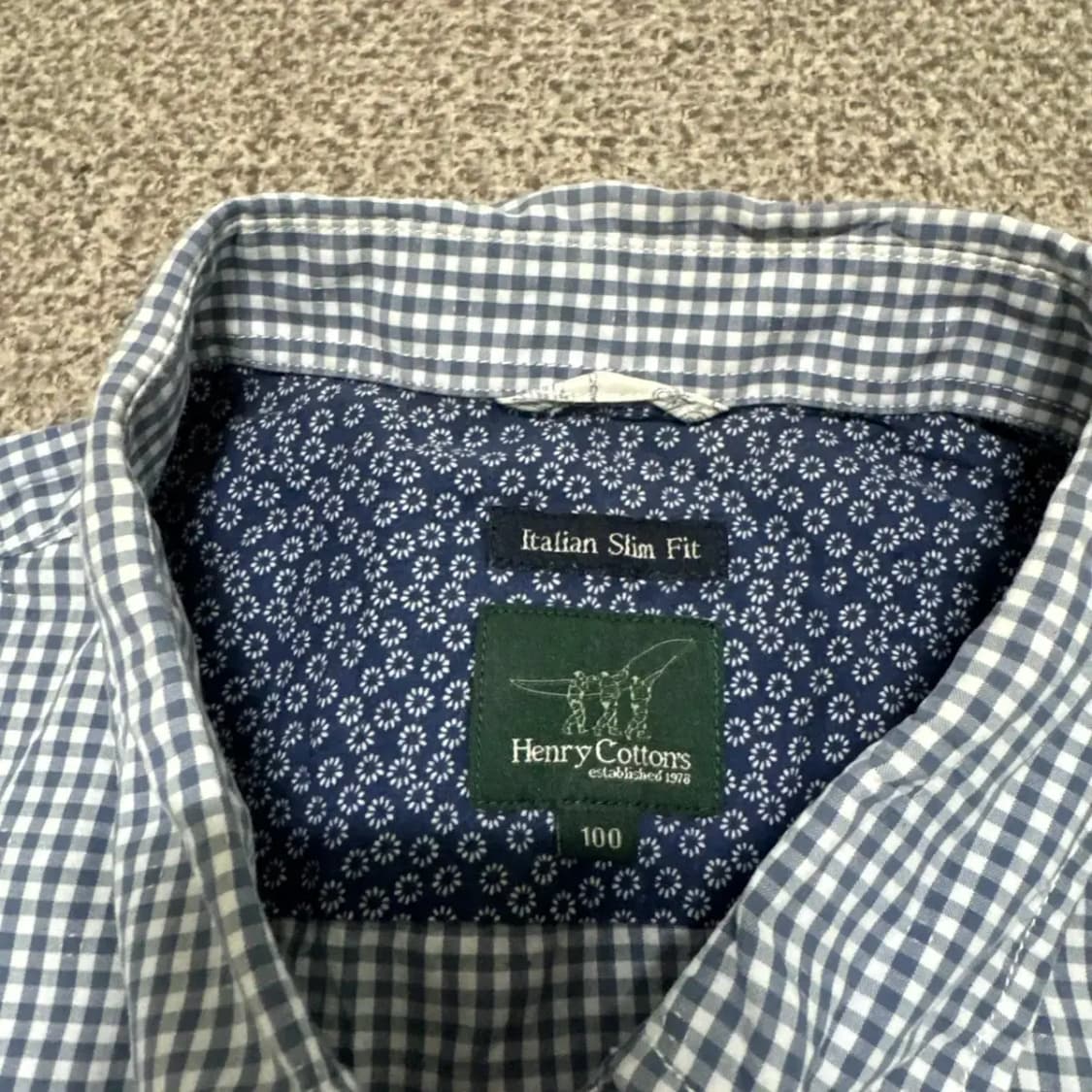 100 헨리코튼 체크 셔츠 슬림핏 상품이미지4