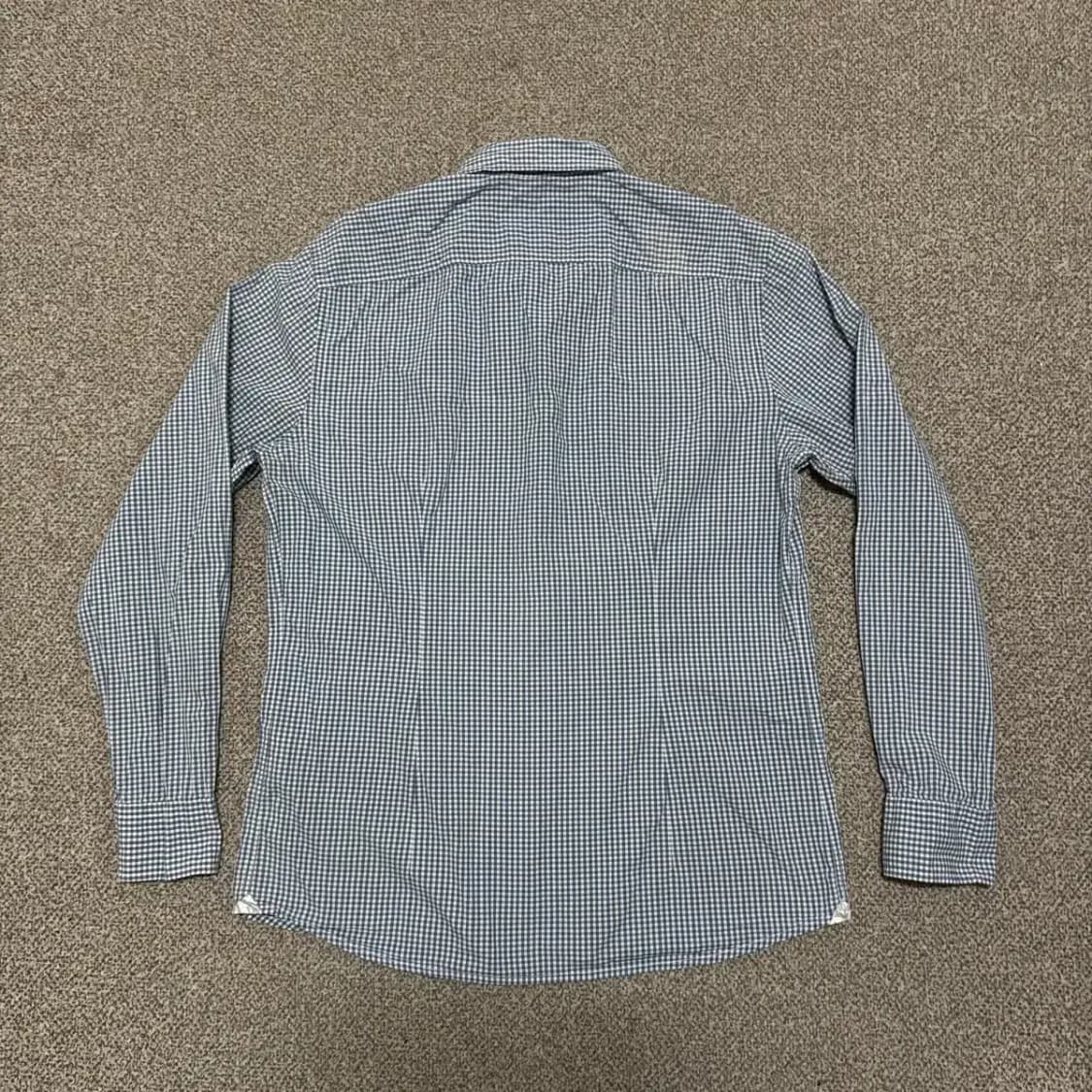 100 헨리코튼 체크 셔츠 슬림핏 상품이미지6