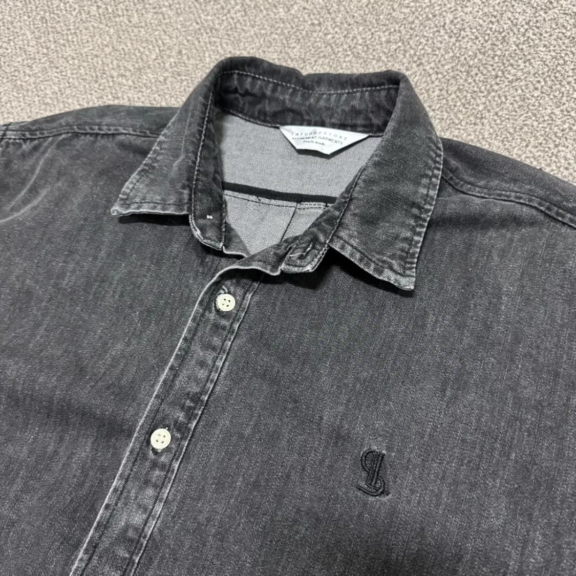 M 라퍼지스토어 흑청 데님 셔츠 상품이미지2