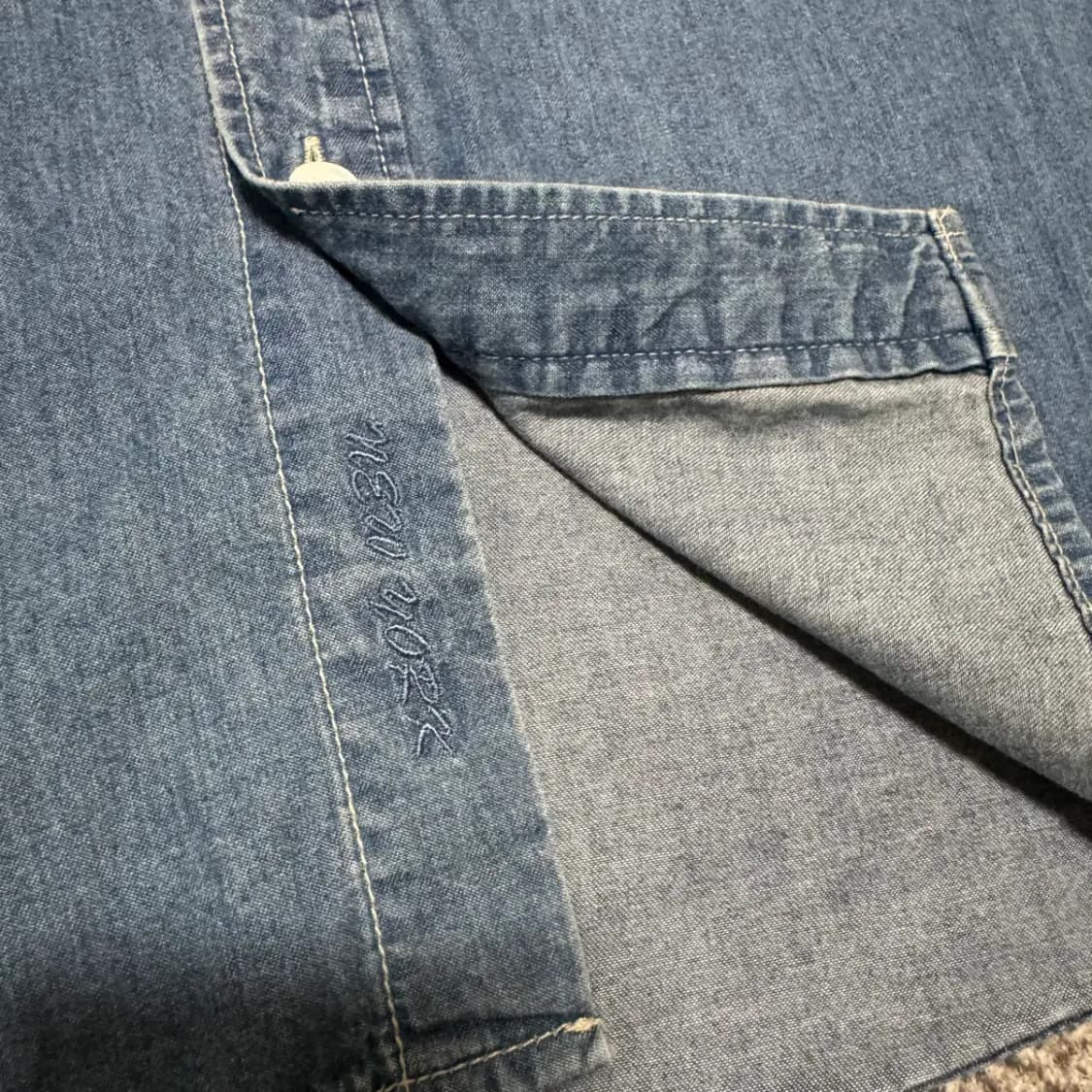 M 질스튜어트 데님 헨리넥 셔츠 상품이미지2