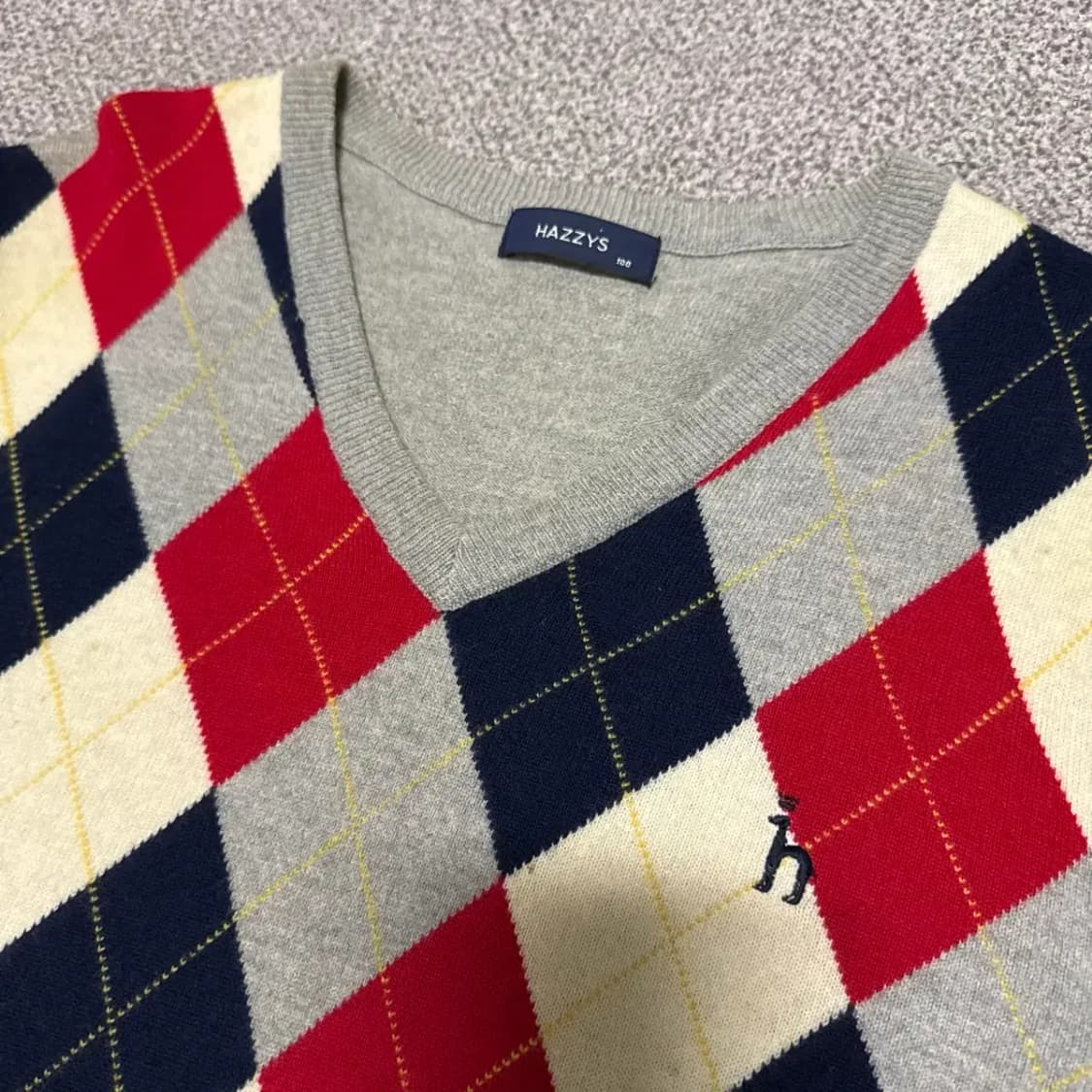 100 헤지스 아가일 울 니트 상품이미지2