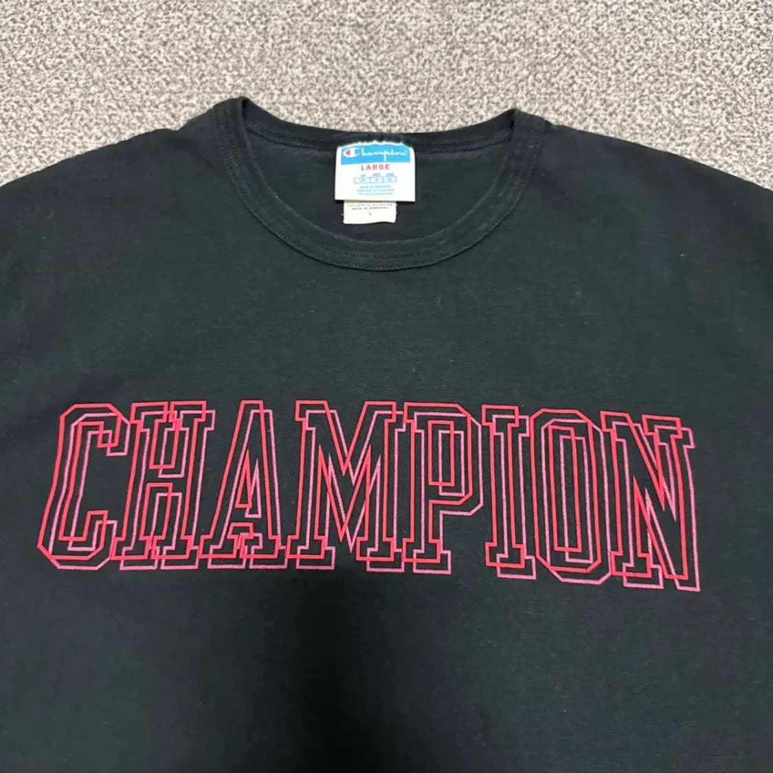 L 챔피온 블랙 반팔 티셔츠 상품이미지2