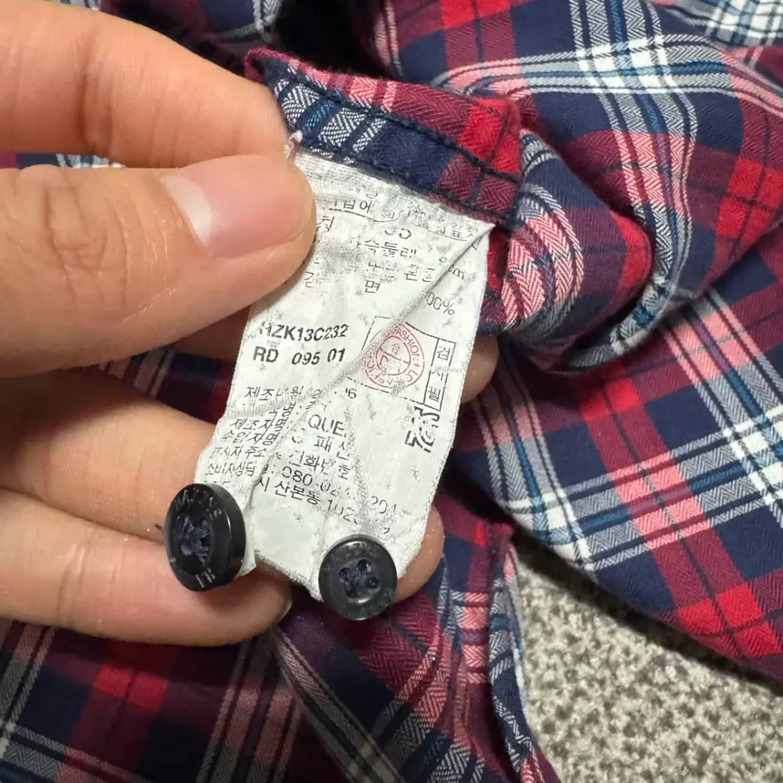 95 헤지스 체크 셔츠 슬림핏 상품이미지5