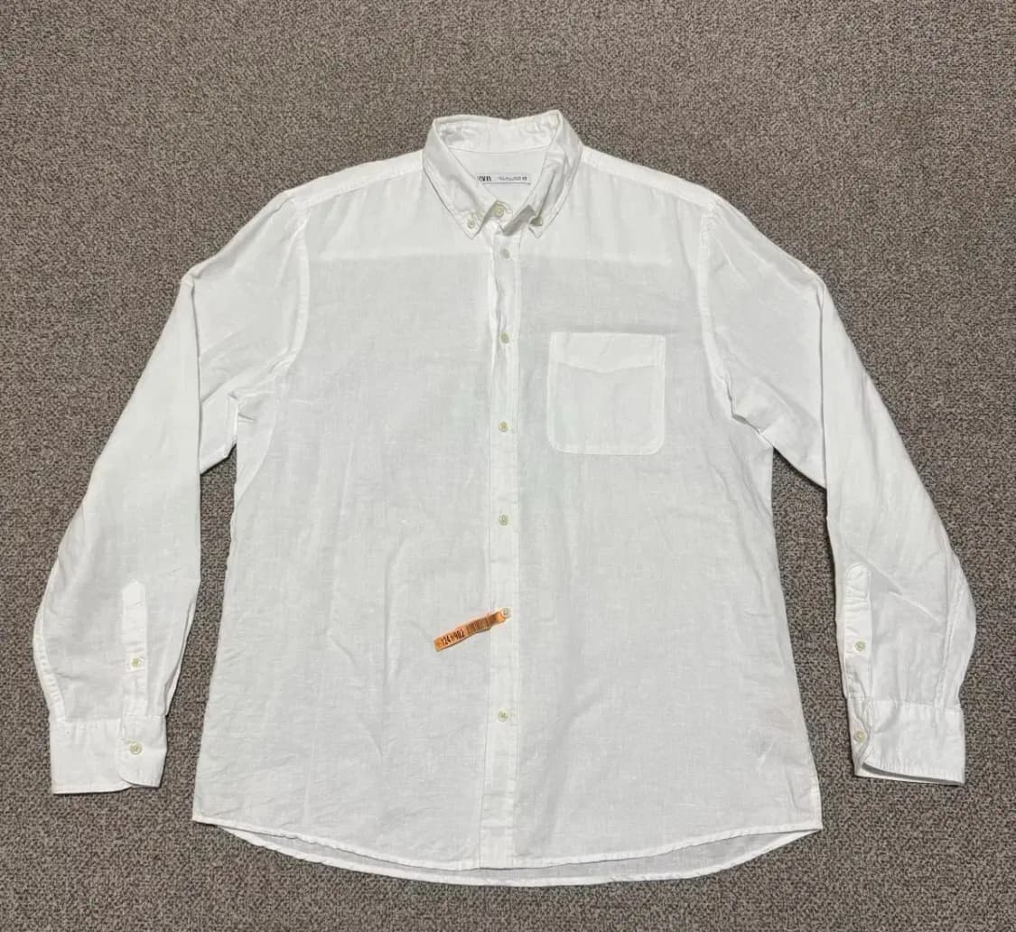 L 자라 화이트 린넨 셔츠 상품이미지1