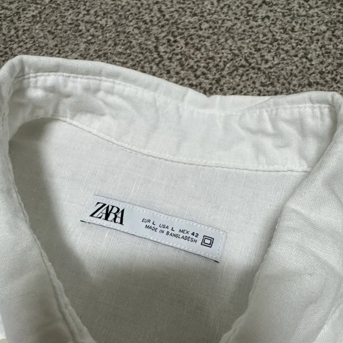 L 자라 화이트 린넨 셔츠 상품이미지3