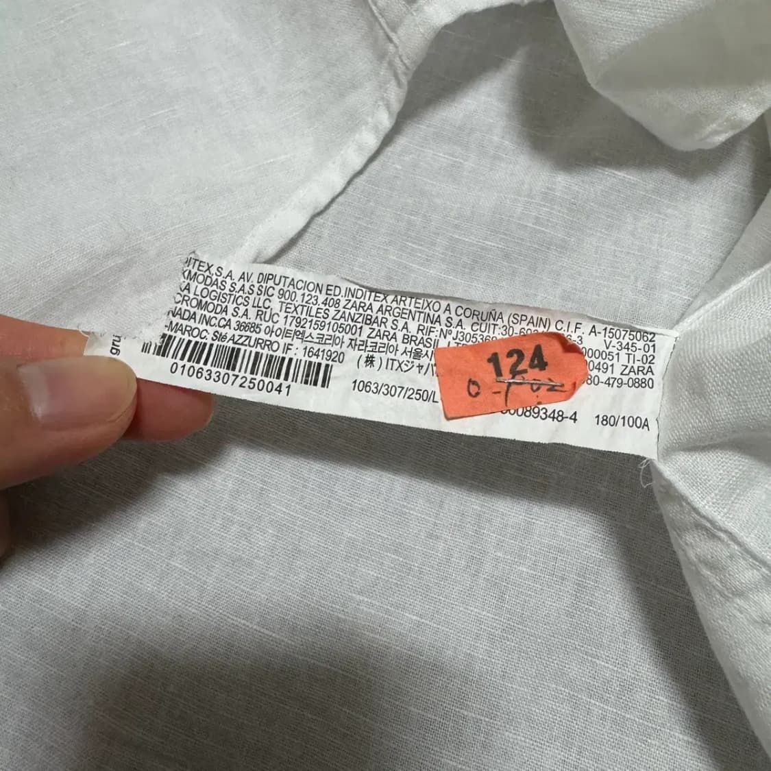 L 자라 화이트 린넨 셔츠 상품이미지4