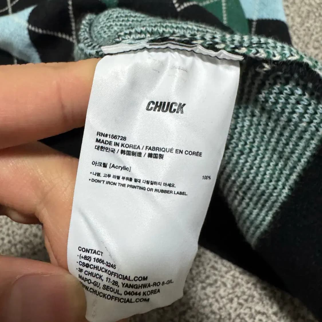 F 척 chuck 아가일 패턴 니트 조끼 상품이미지4