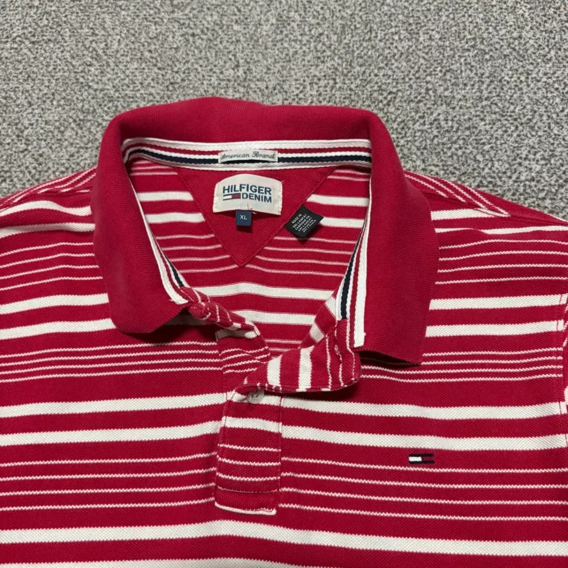 XL 타미힐피거 줄무늬 반팔 카라티 상품이미지2