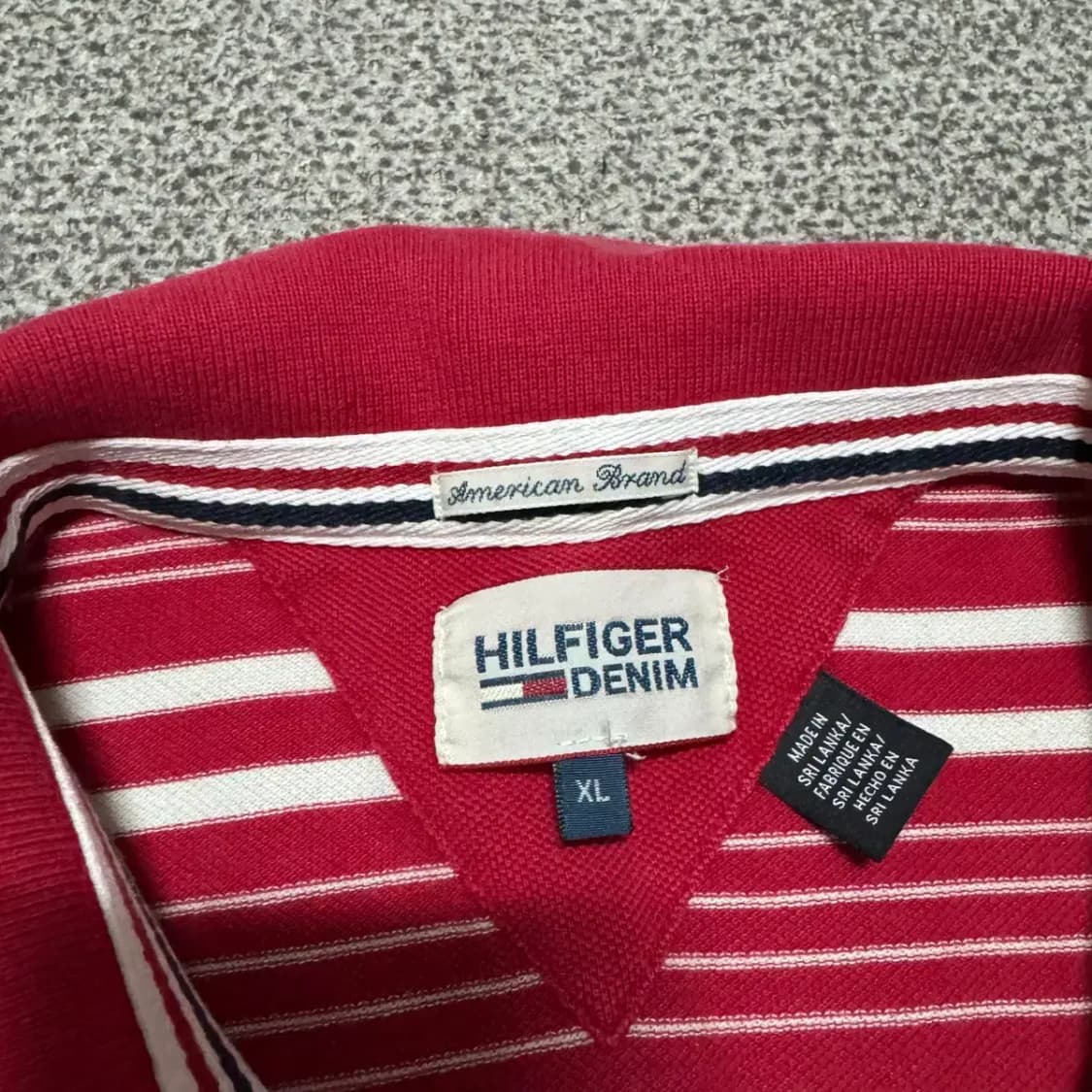 XL 타미힐피거 줄무늬 반팔 카라티 상품이미지3