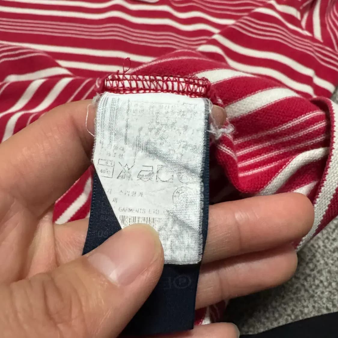 XL 타미힐피거 줄무늬 반팔 카라티 상품이미지4