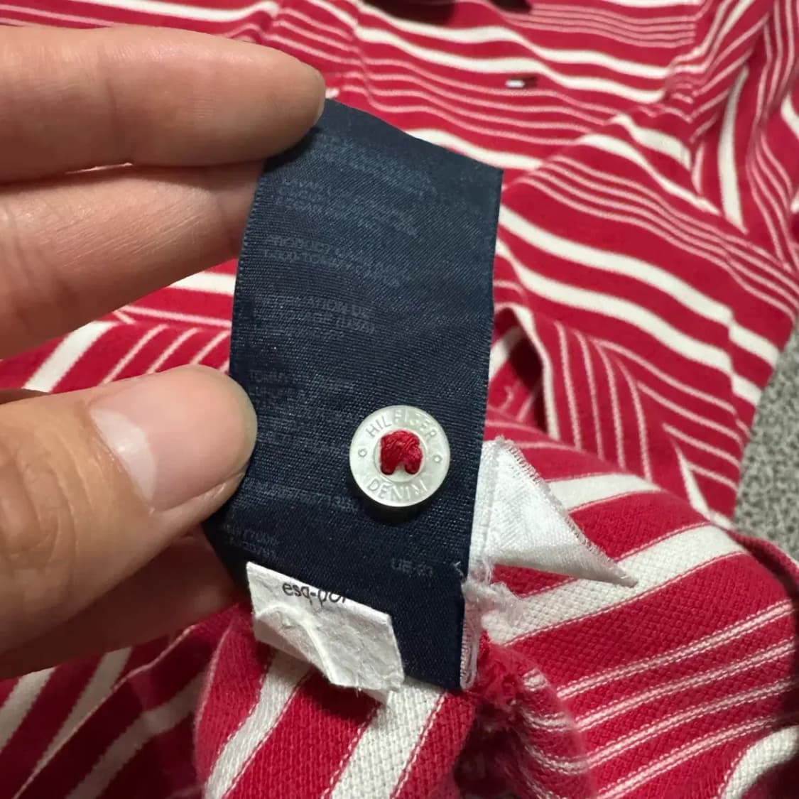 XL 타미힐피거 줄무늬 반팔 카라티 상품이미지5