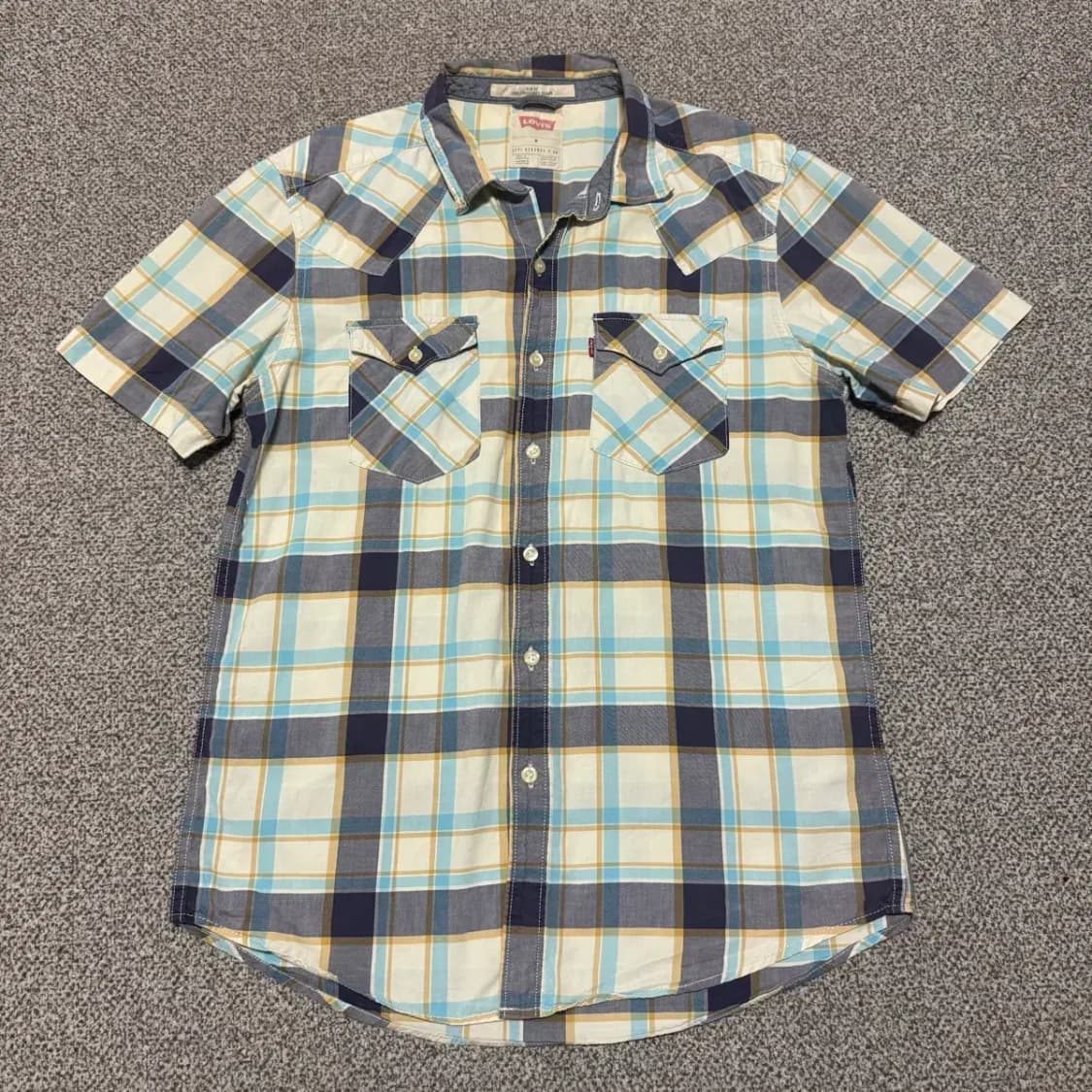 M 리바이스 체크 반팔 셔츠 상품이미지1