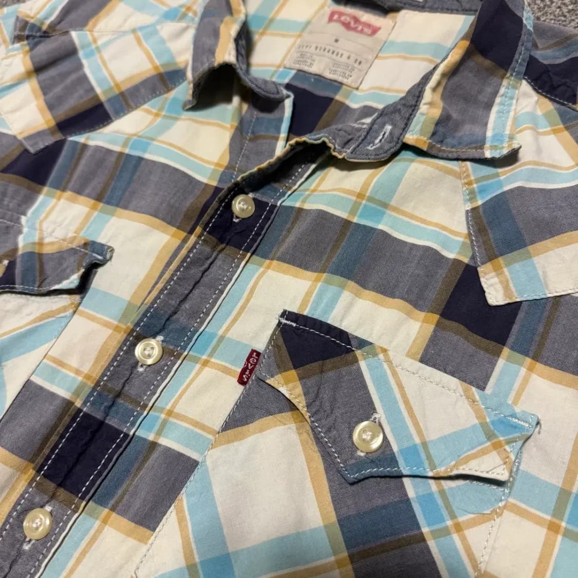 M 리바이스 체크 반팔 셔츠 상품이미지2