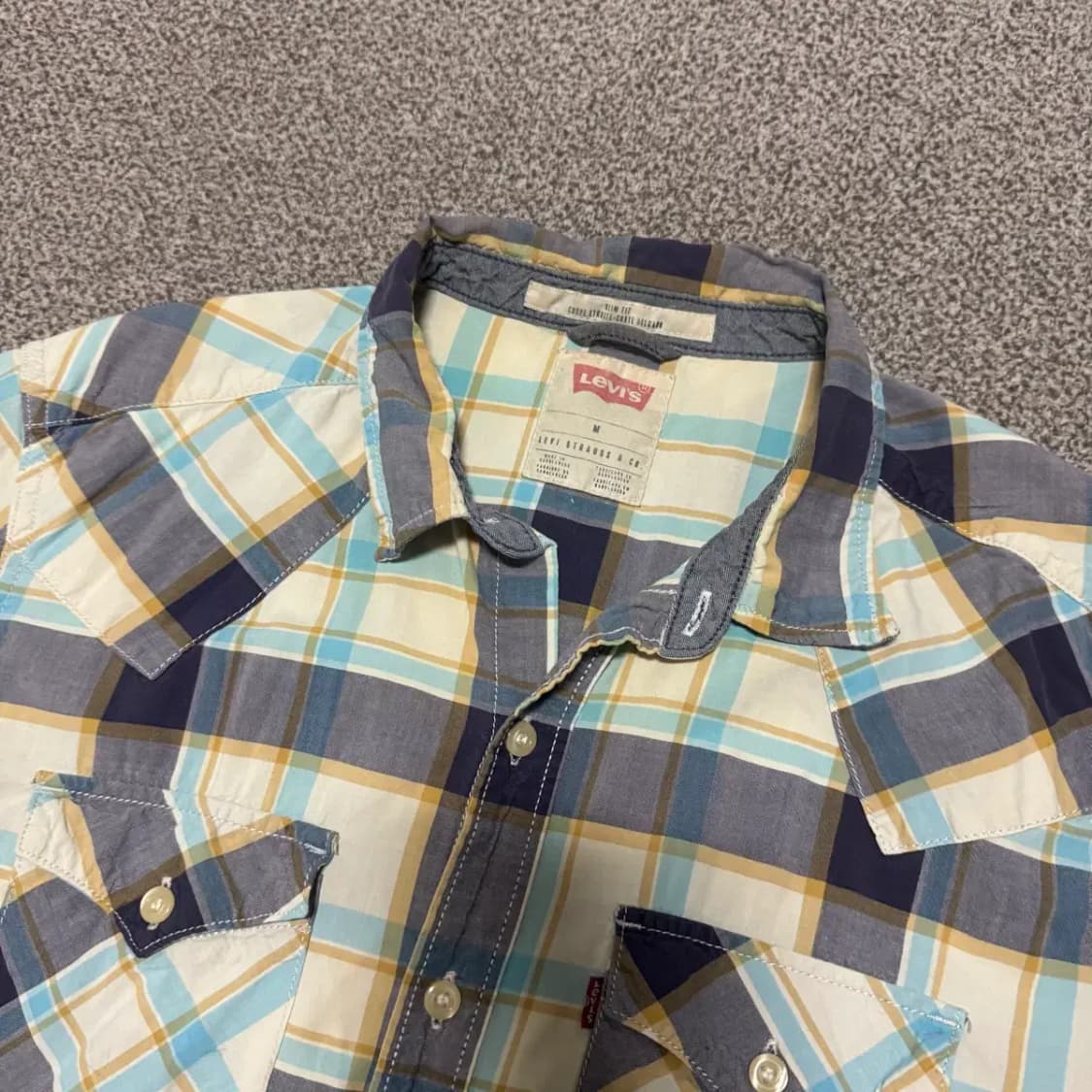 M 리바이스 체크 반팔 셔츠 상품이미지3