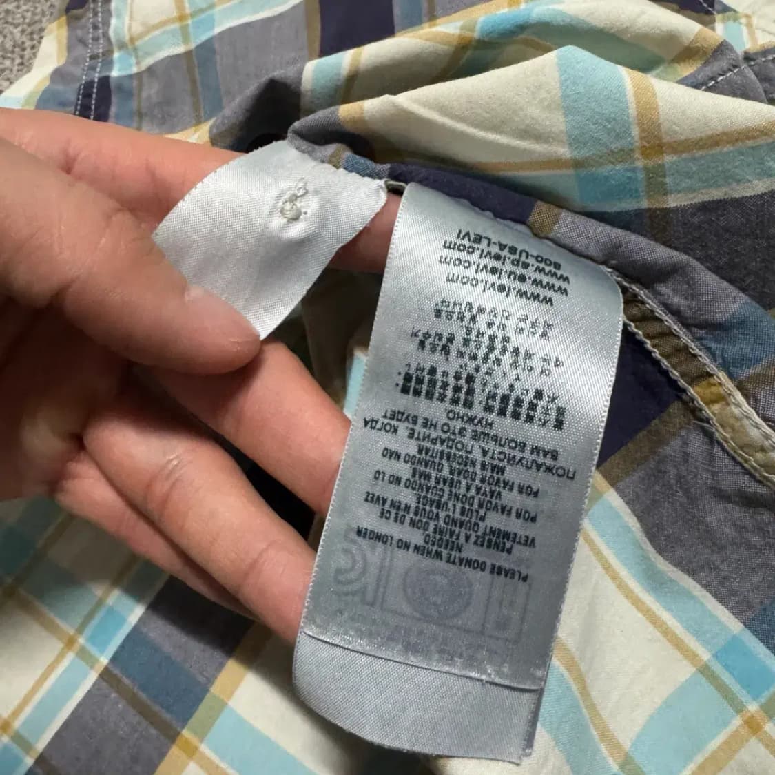 M 리바이스 체크 반팔 셔츠 상품이미지5